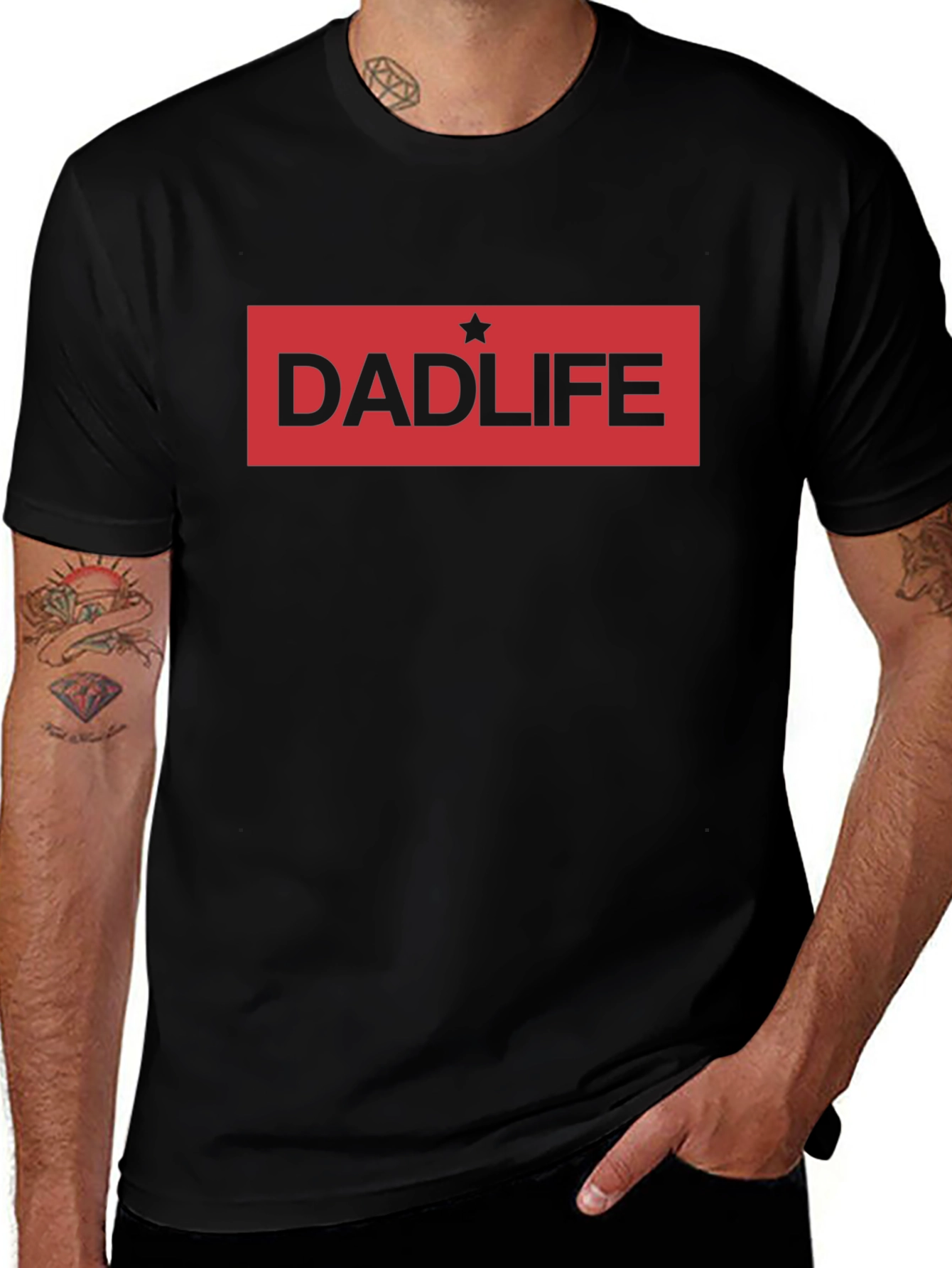 Dad Life Graphic Tee - Black Casual Comfort