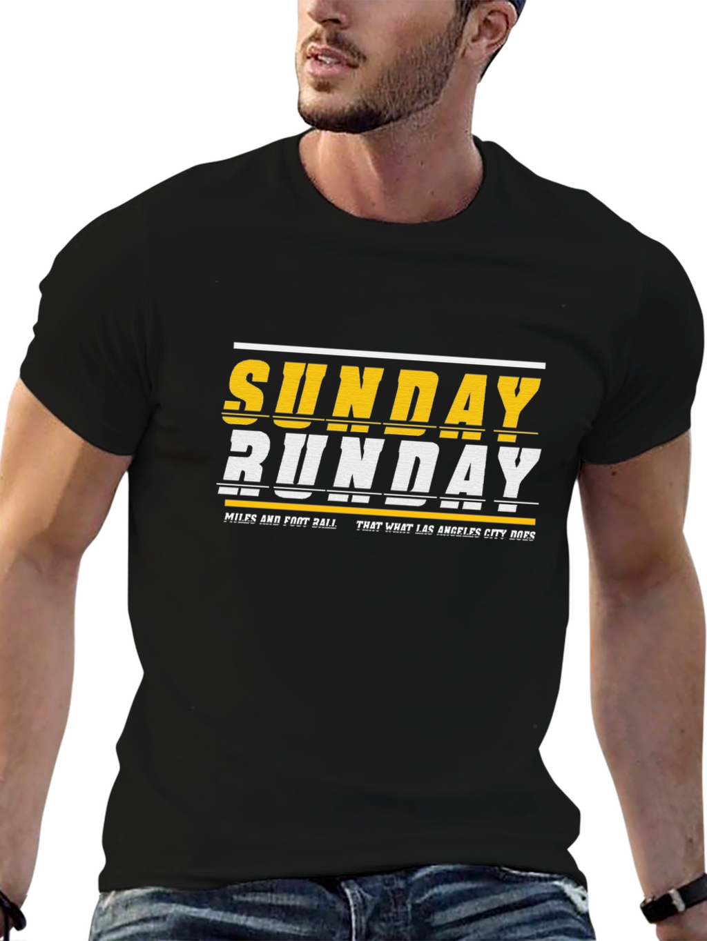 Sunday Funday Graphic Tee - Black Cotton Blend