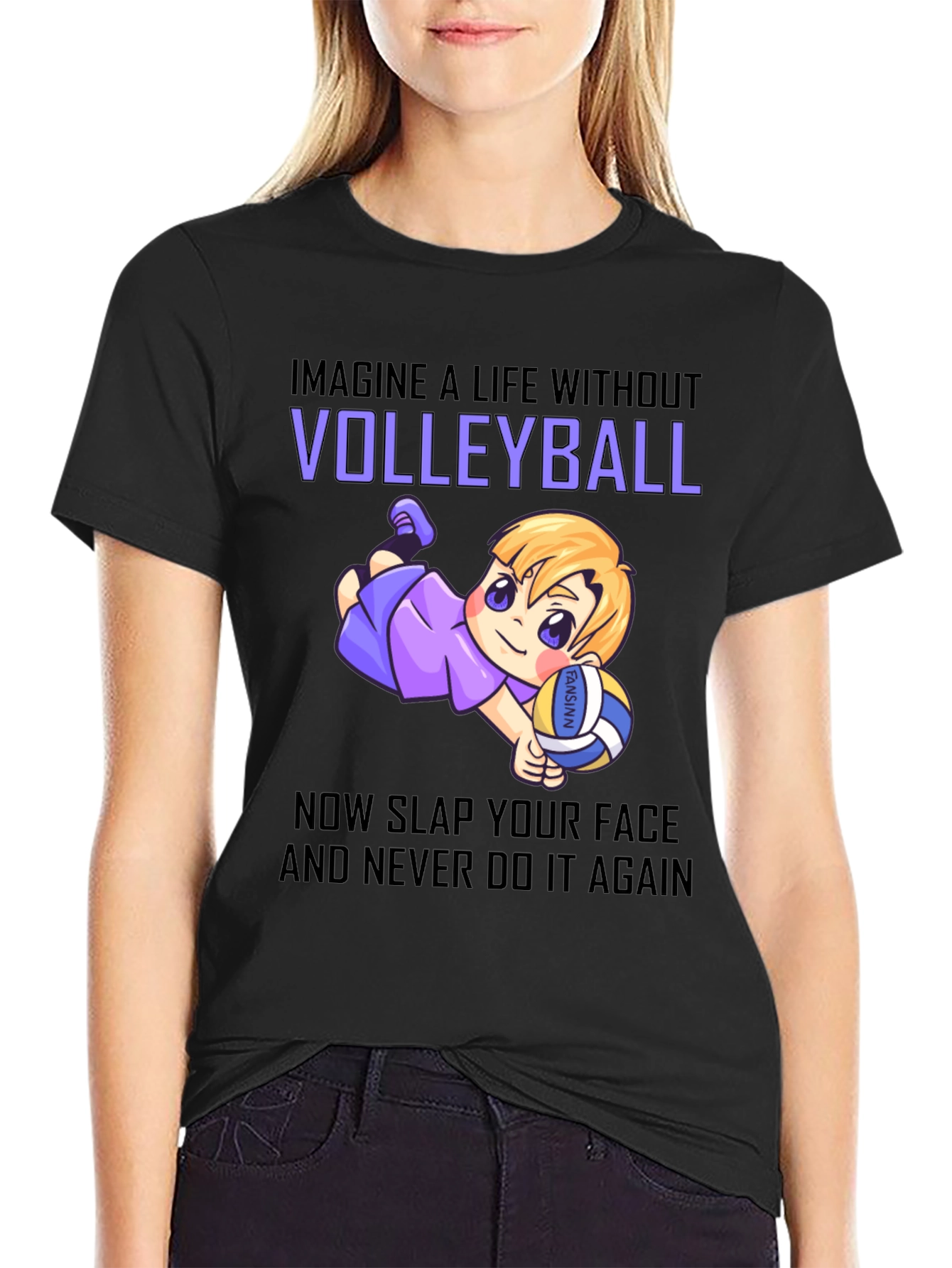 Volleyball Cartoon Graphic T-Shirt