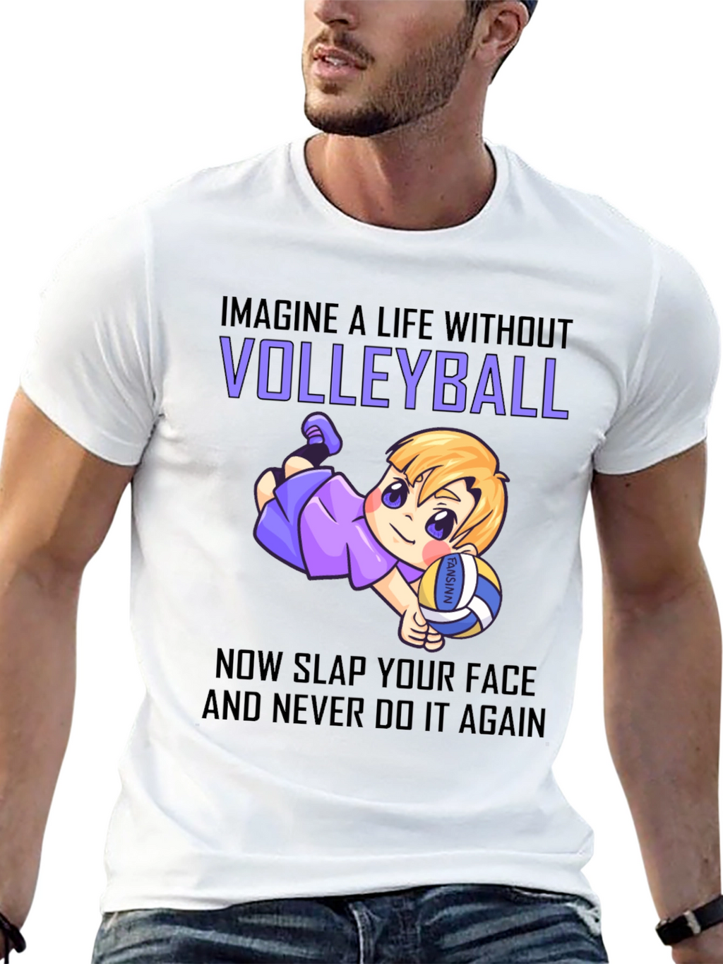 Volleyball Cartoon Graphic T-Shirt
