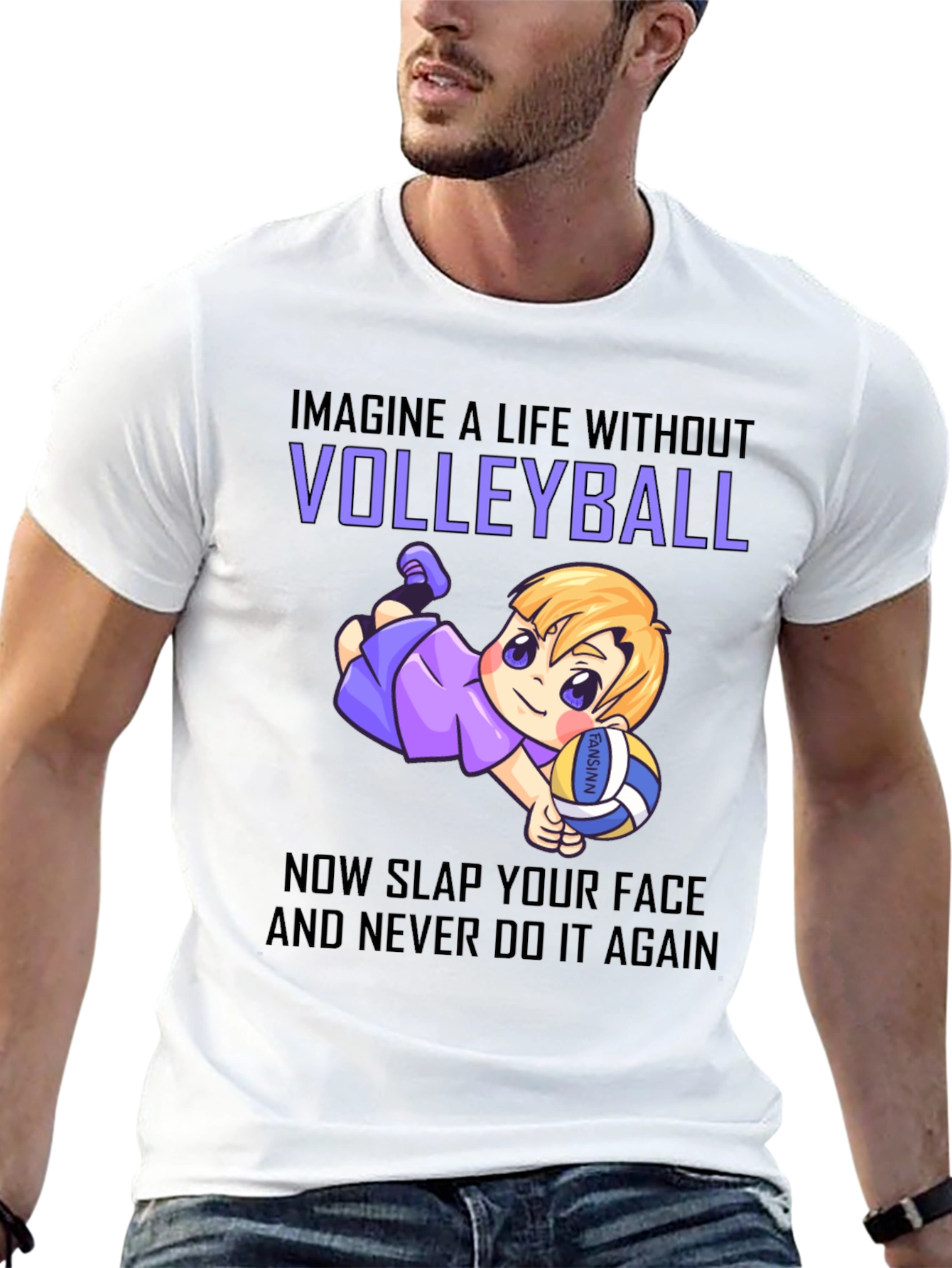 Volleyball Cartoon Graphic T-Shirt