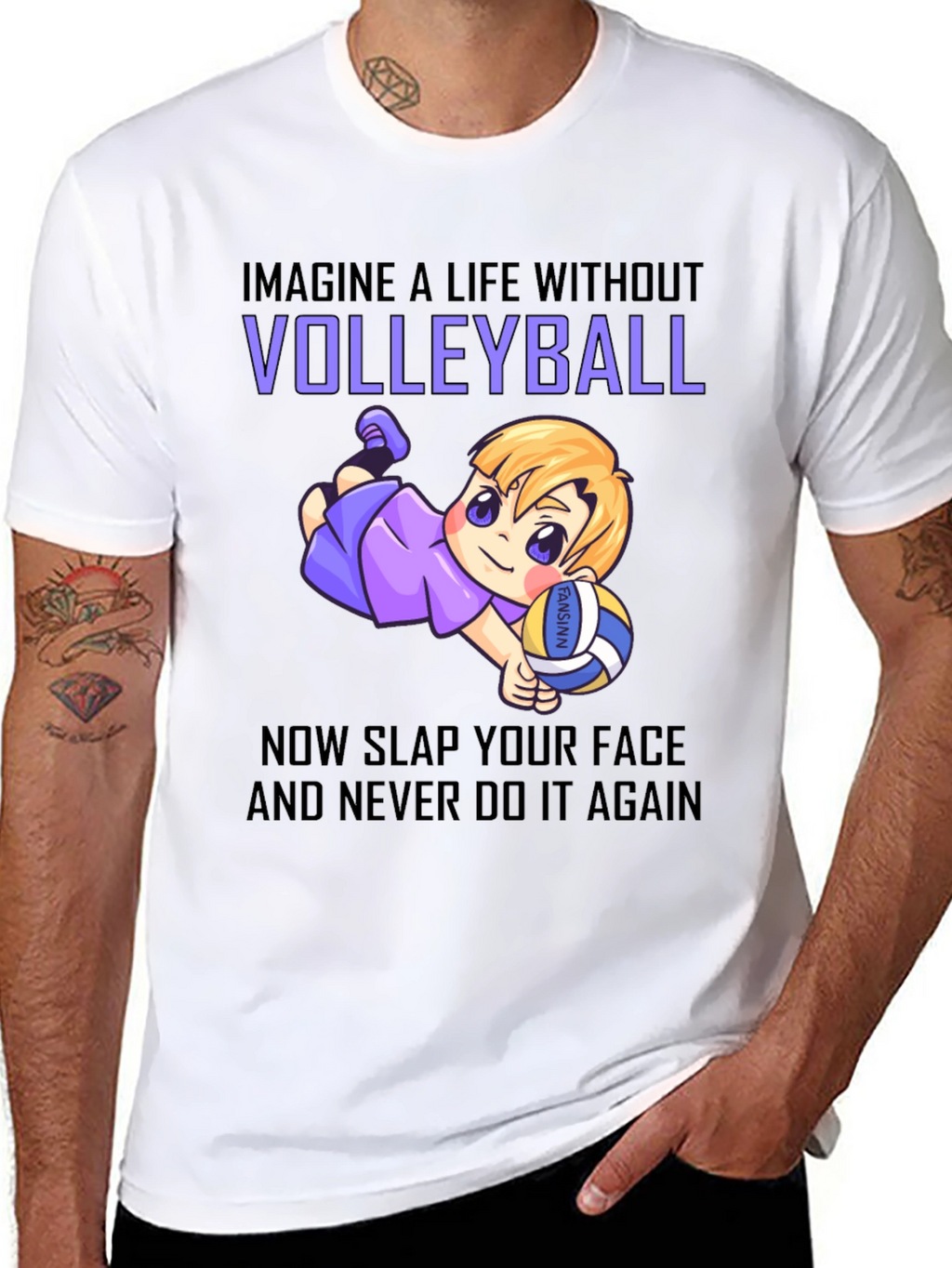 Volleyball Cartoon Graphic T-Shirt