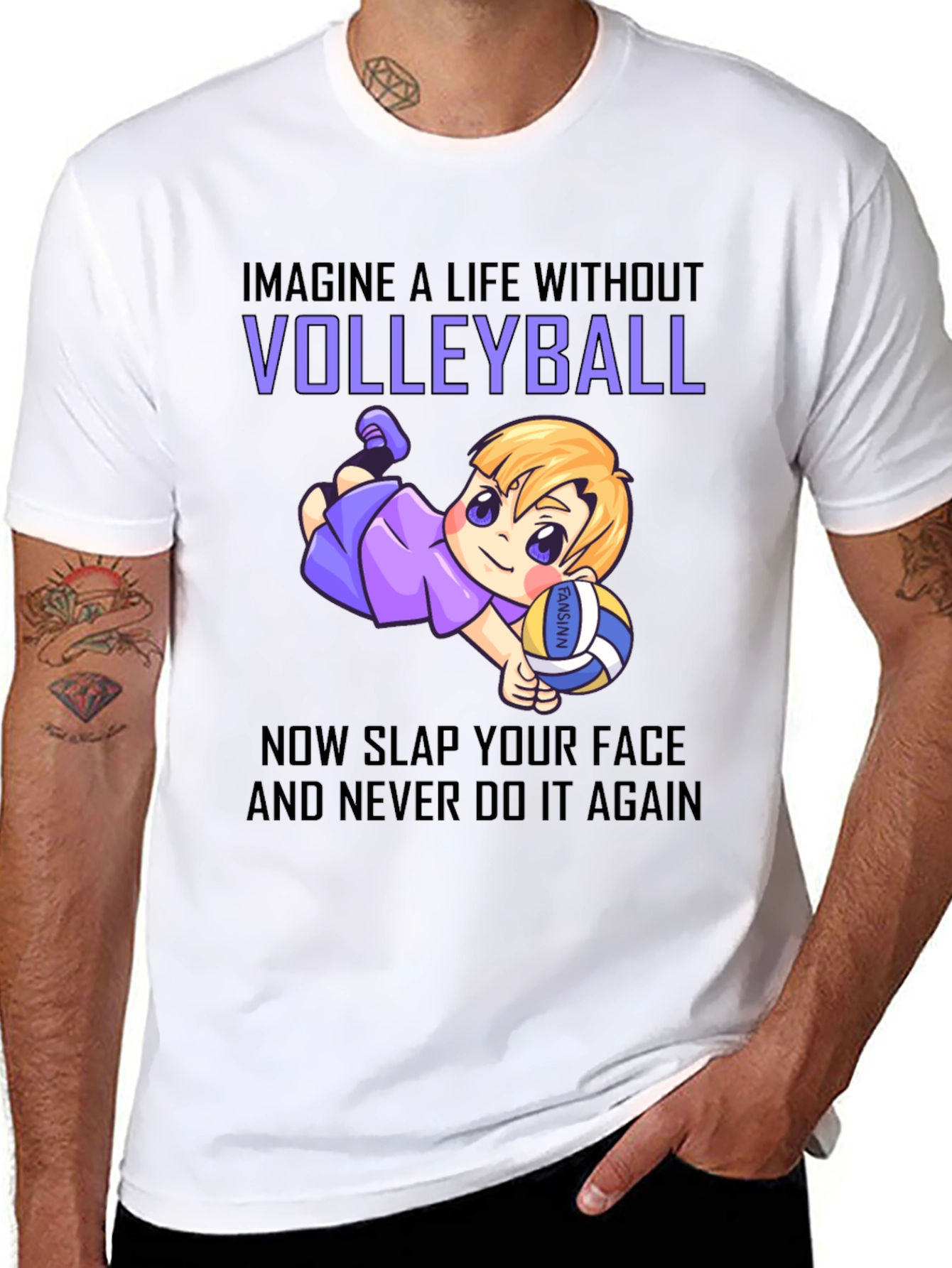Volleyball Cartoon Graphic T-Shirt