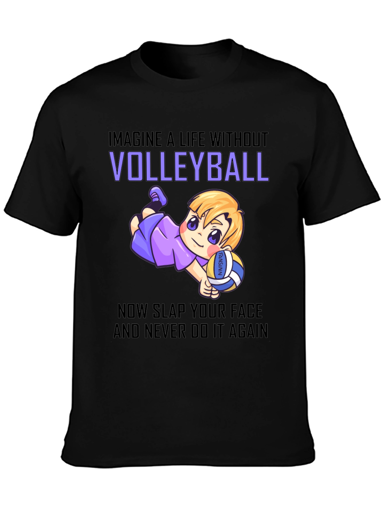 Volleyball Cartoon Graphic T-Shirt