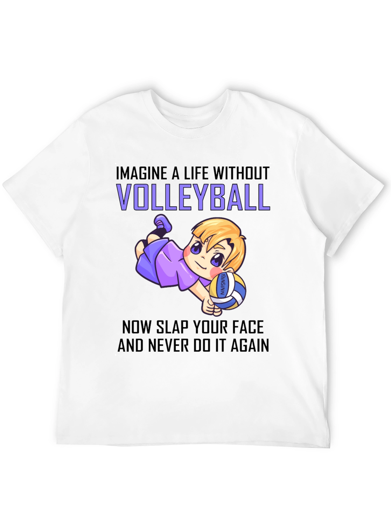 Volleyball Cartoon Graphic T-Shirt