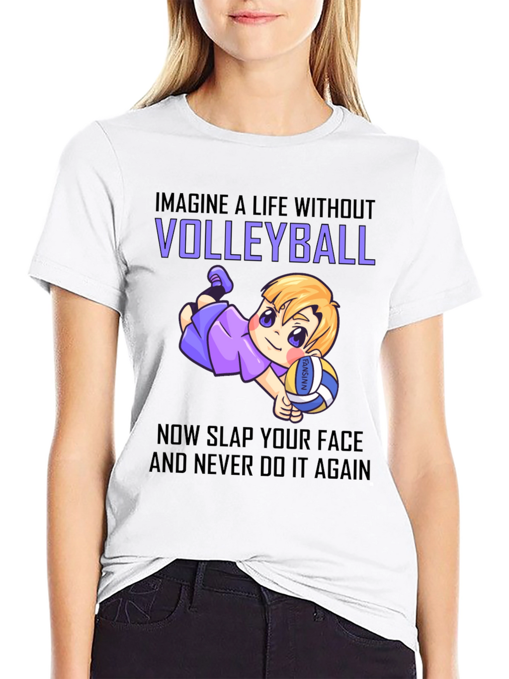 Volleyball Cartoon Graphic T-Shirt