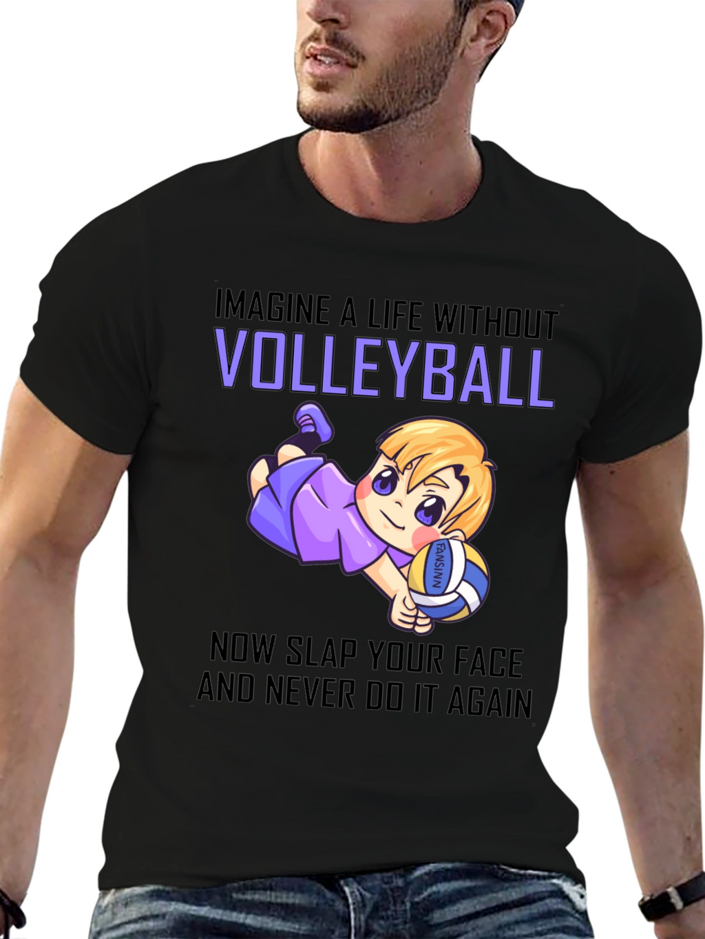 Volleyball Cartoon Graphic T-Shirt