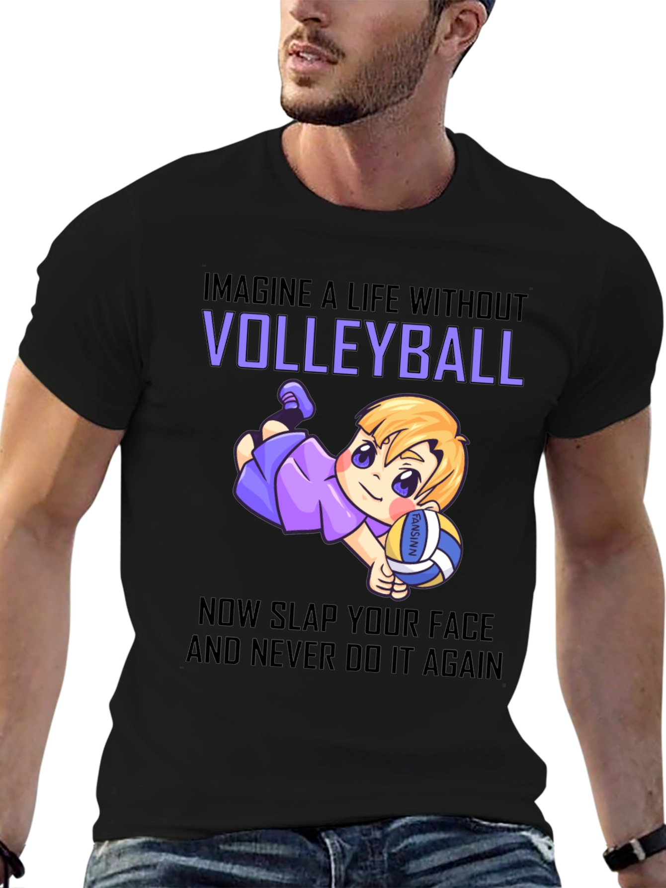 Volleyball Cartoon Graphic T-Shirt