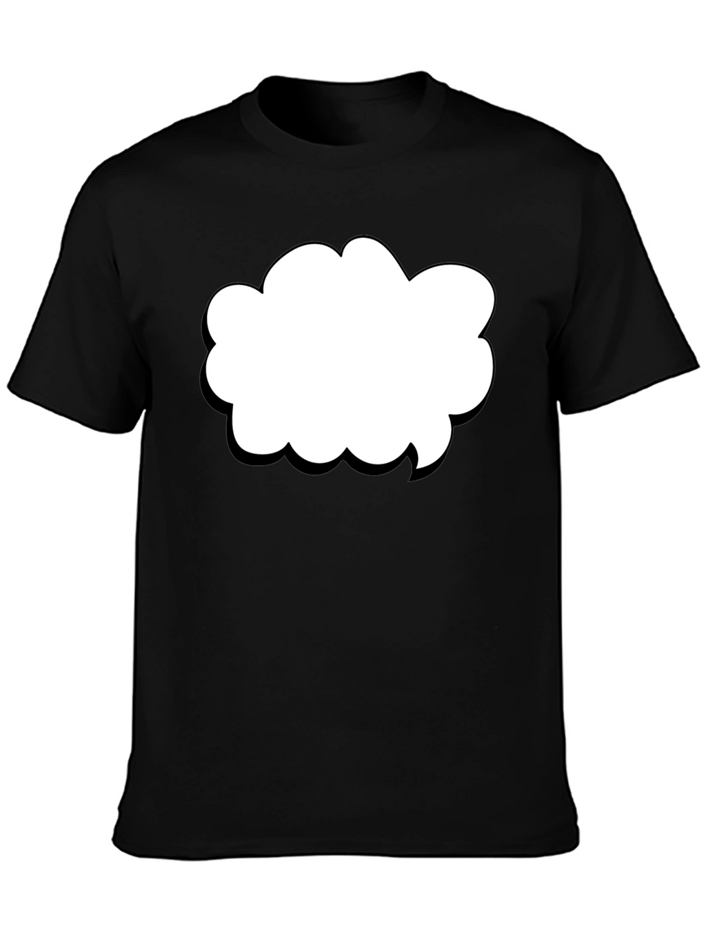 Black T-Shirt with Cloud Graphic