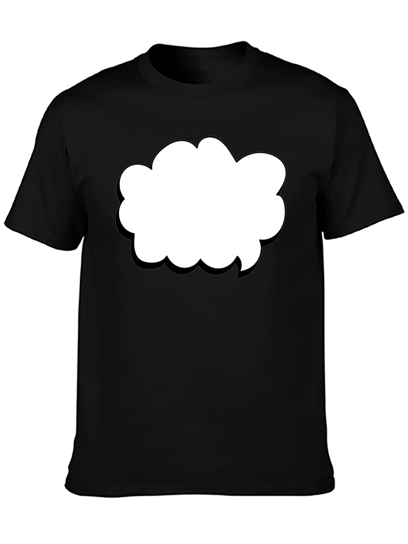 Black T-Shirt with Cloud Graphic