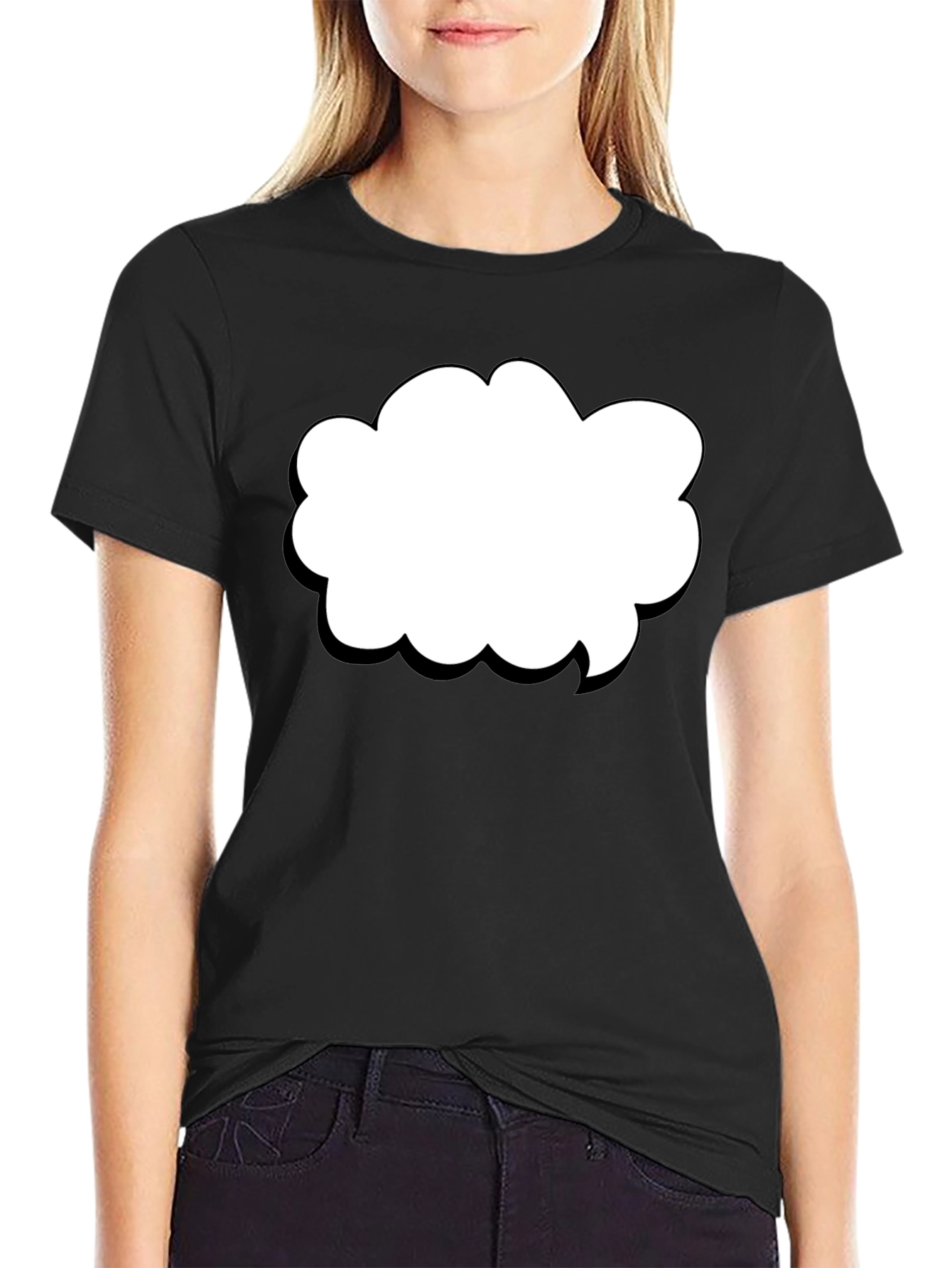 Black T-Shirt with Cloud Graphic