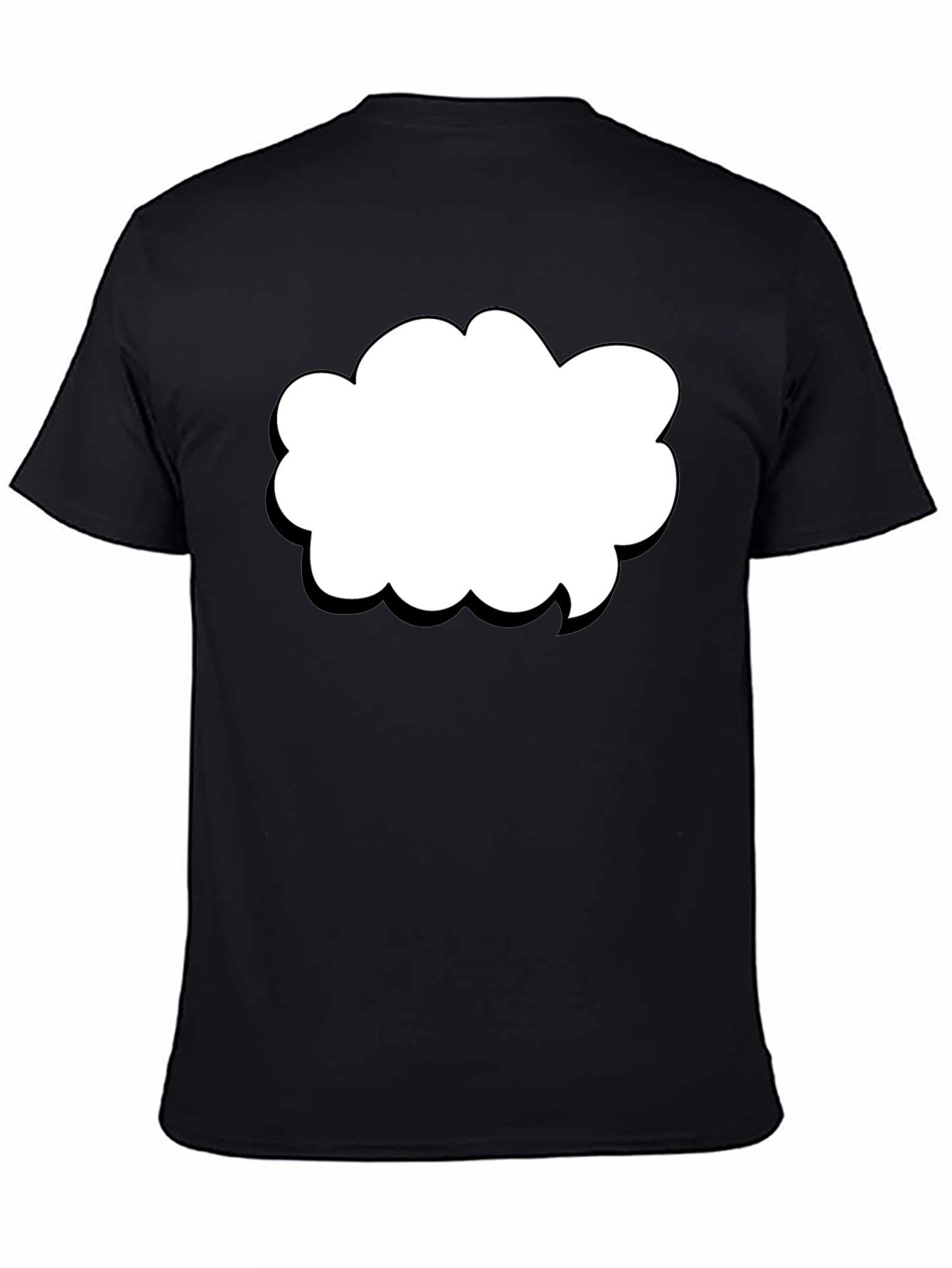 Black T-Shirt with Cloud Graphic