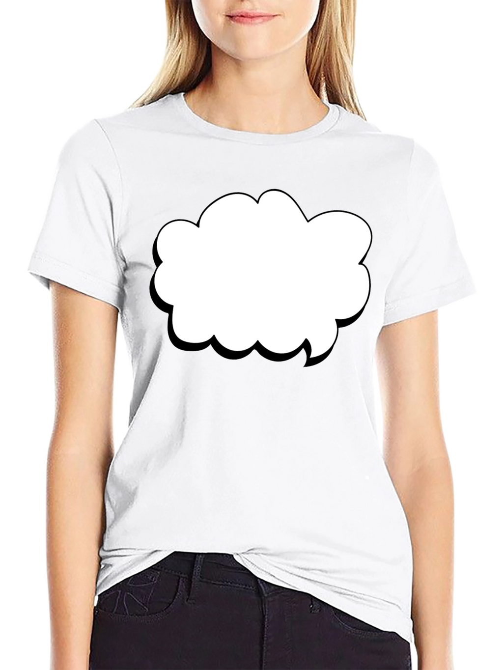 Black T-Shirt with Cloud Graphic