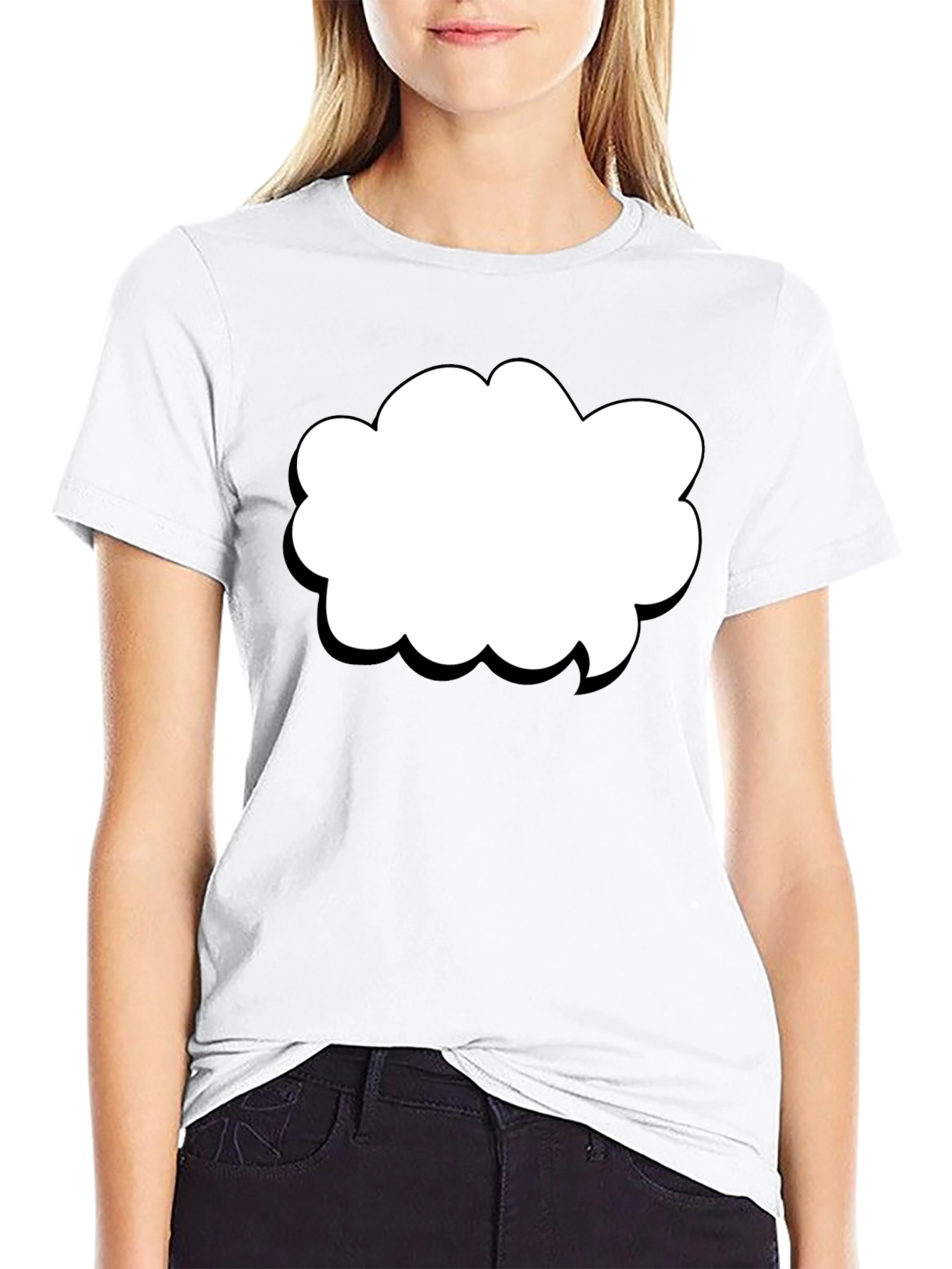 Black T-Shirt with Cloud Graphic