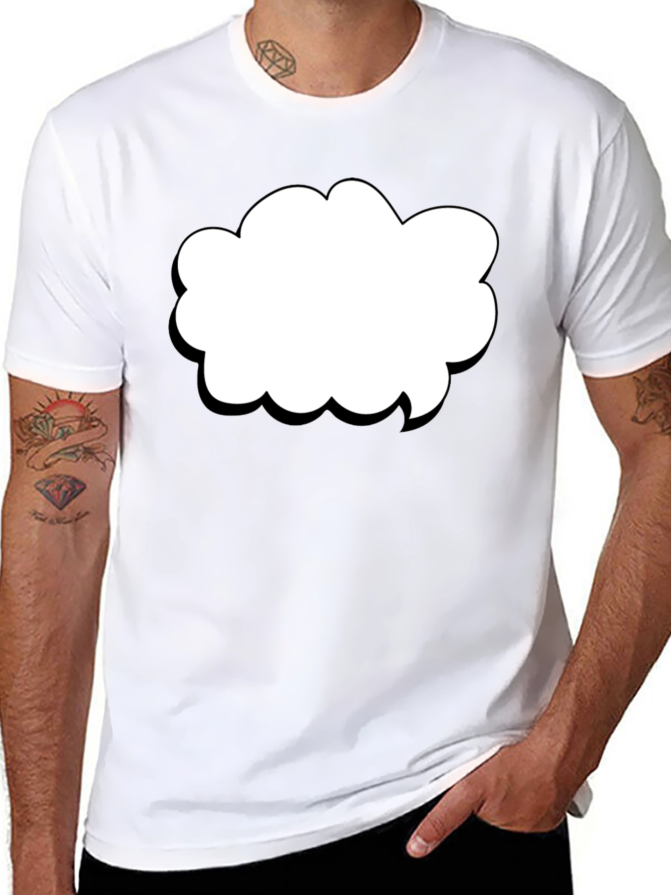 Black T-Shirt with Cloud Graphic