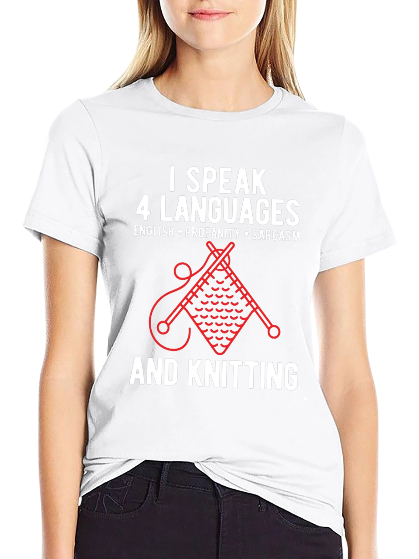 I Speak 4 Languages Knitting Graphic T-Shirt
