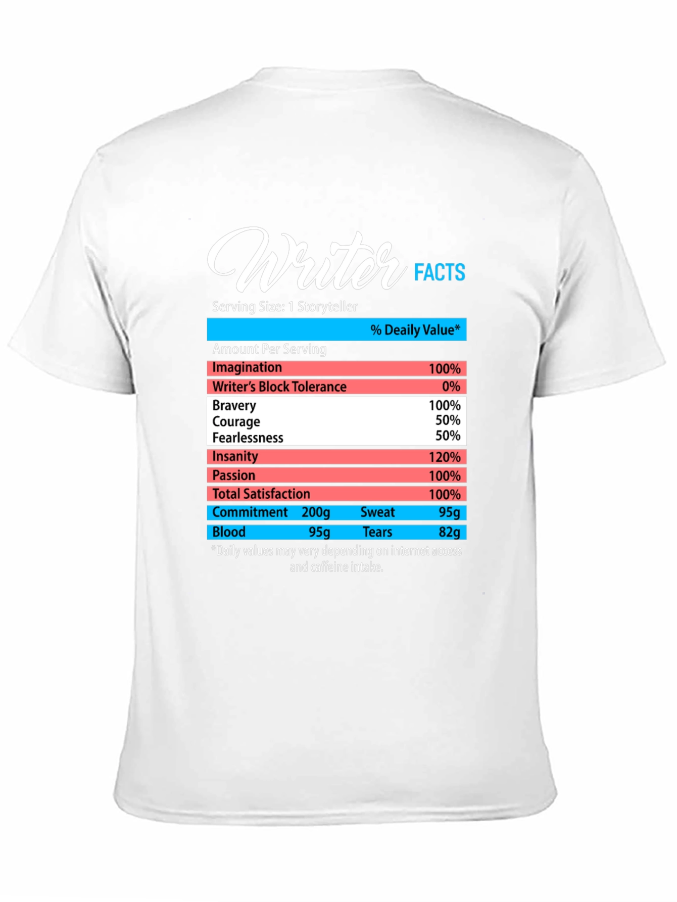 Writer Facts T-Shirt - Storyteller Novelty Tee