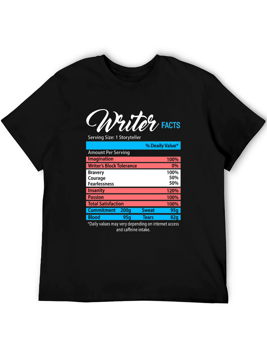 Writer Facts T-Shirt - Storyteller Novelty Tee