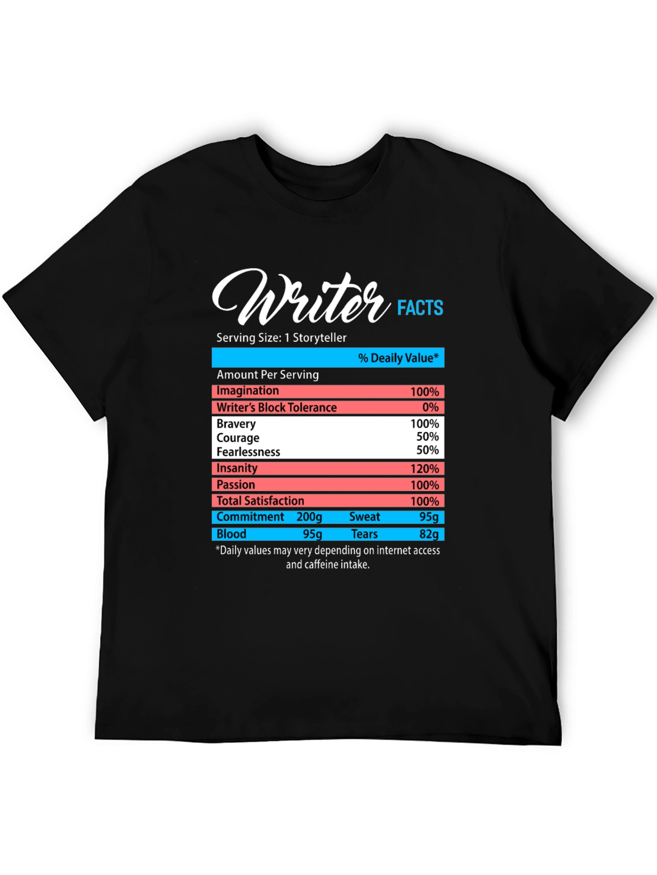 Writer Facts T-Shirt - Storyteller Novelty Tee