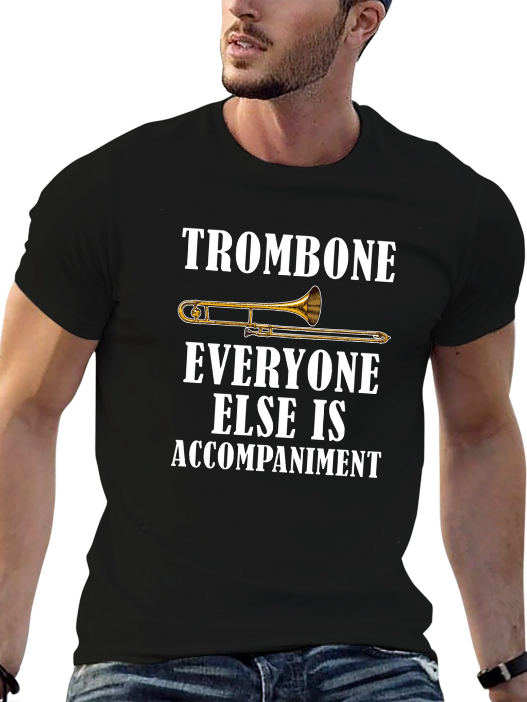 Trombone Player Graphic Tee - Music Lover Shirt