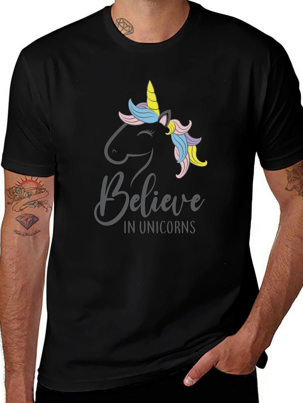 Believe In Unicorns T-Shirt - Black