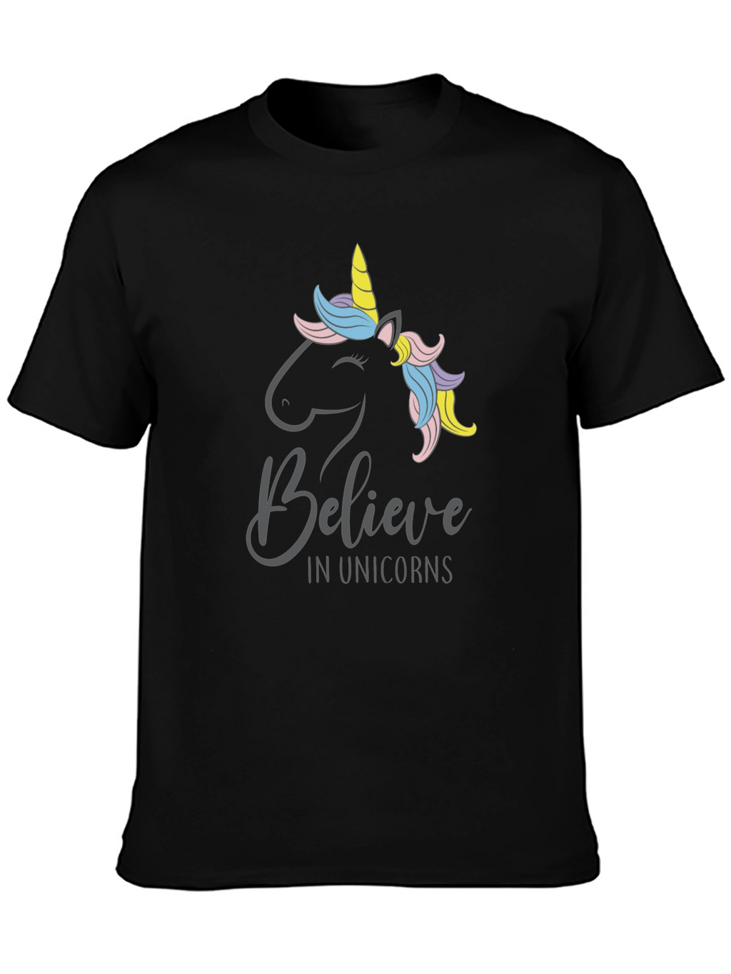 Believe In Unicorns T-Shirt - Black