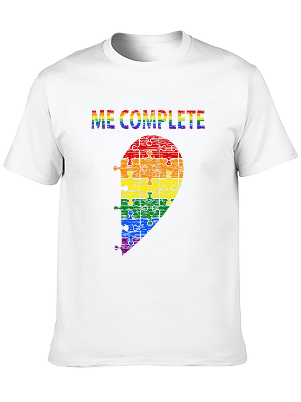 Me Complete LGBTQ Rainbow Puzzle Piece T-Shirt