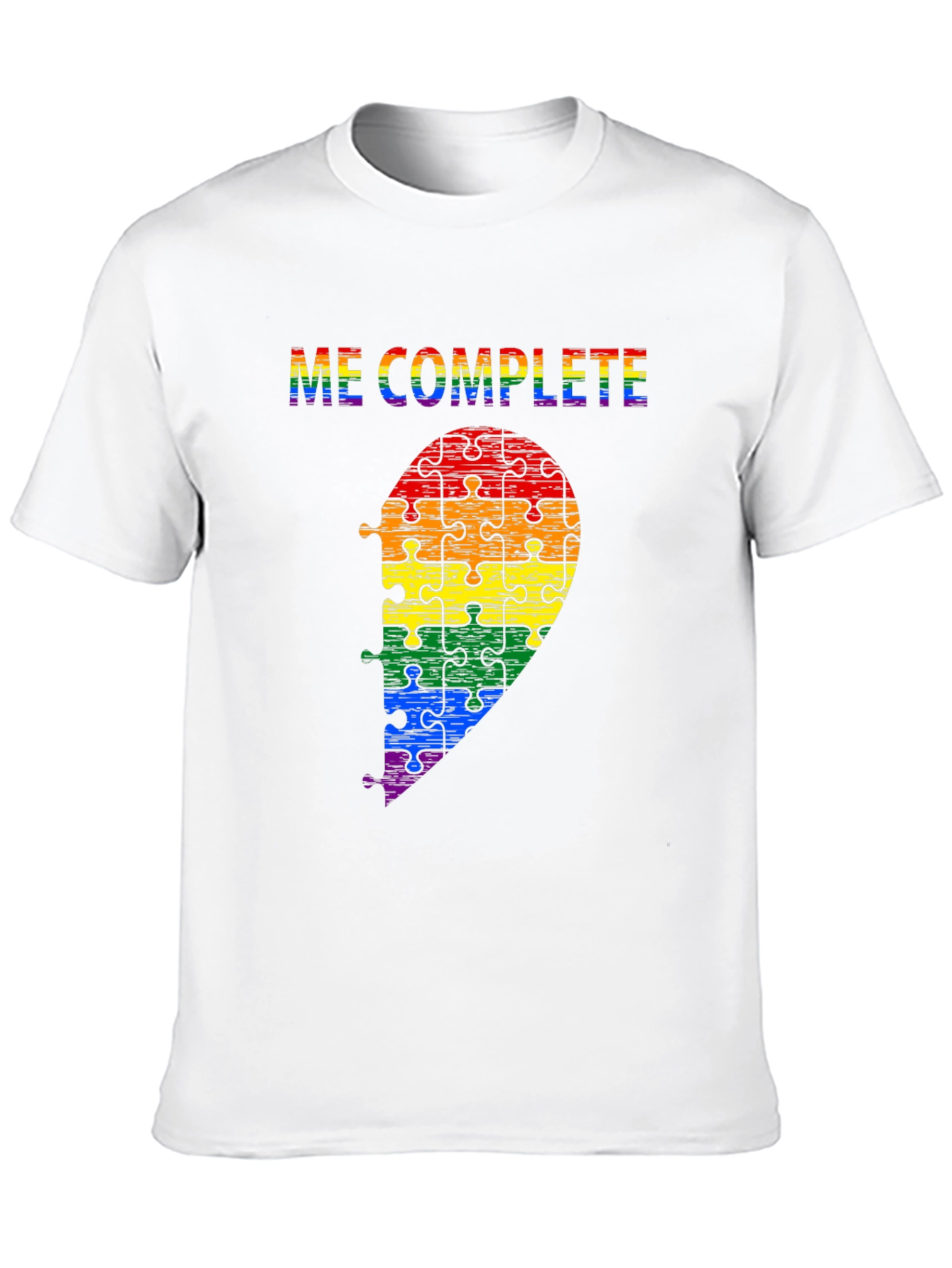 Me Complete LGBTQ Rainbow Puzzle Piece T-Shirt