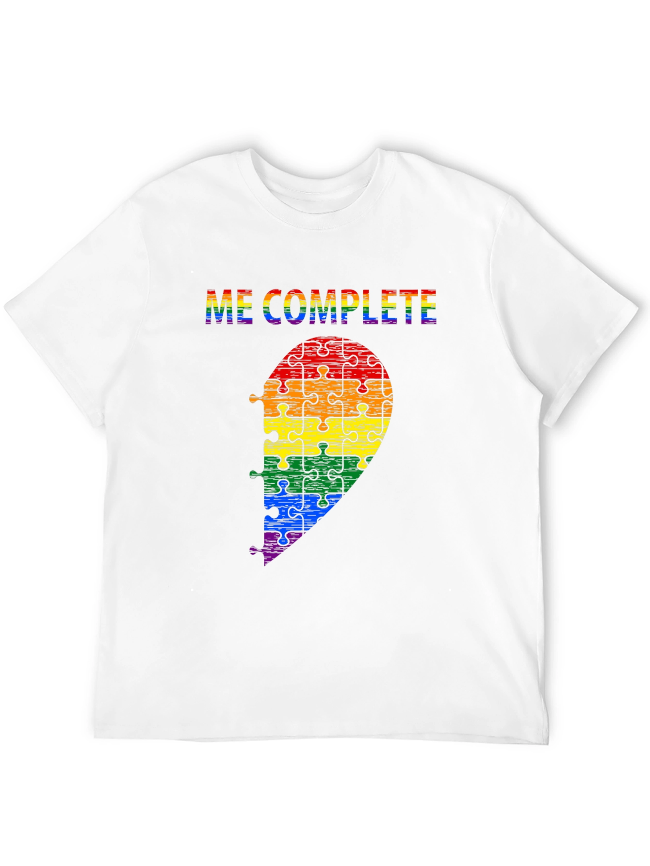 Me Complete LGBTQ Rainbow Puzzle Piece T-Shirt