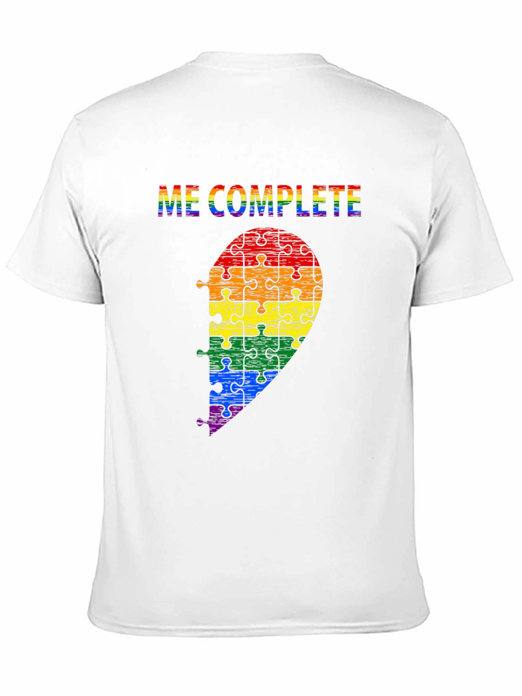 Me Complete LGBTQ Rainbow Puzzle Piece T-Shirt