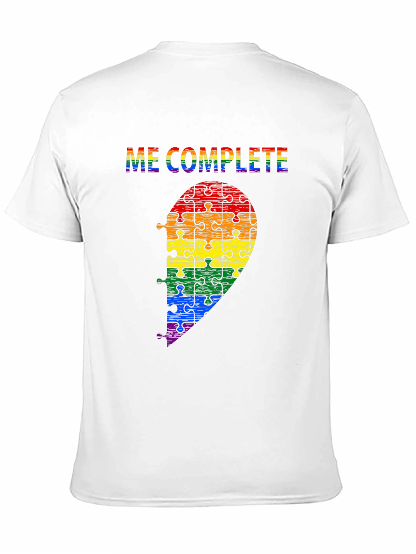 Me Complete LGBTQ Rainbow Puzzle Piece T-Shirt