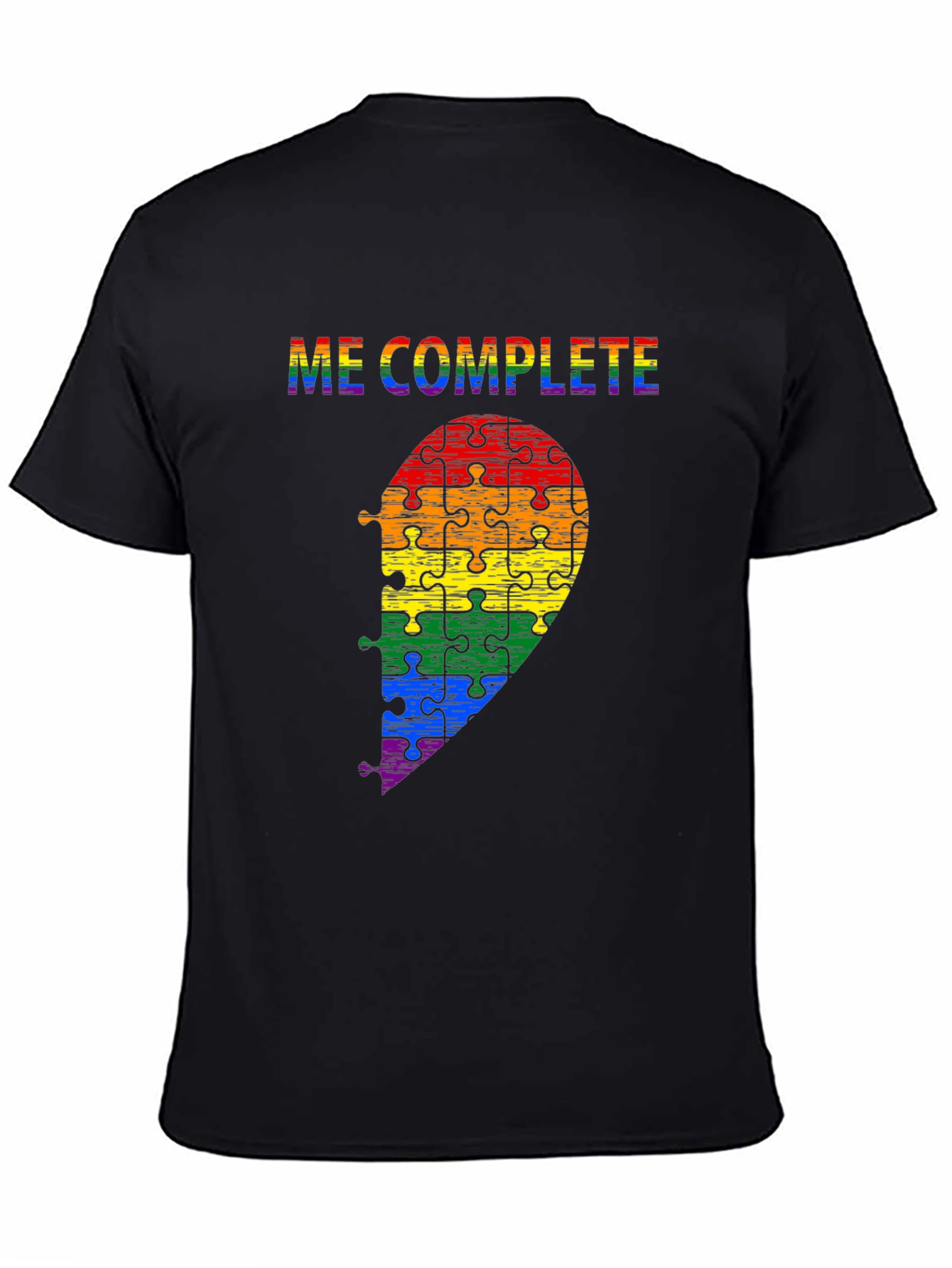 Me Complete LGBTQ Rainbow Puzzle Piece T-Shirt