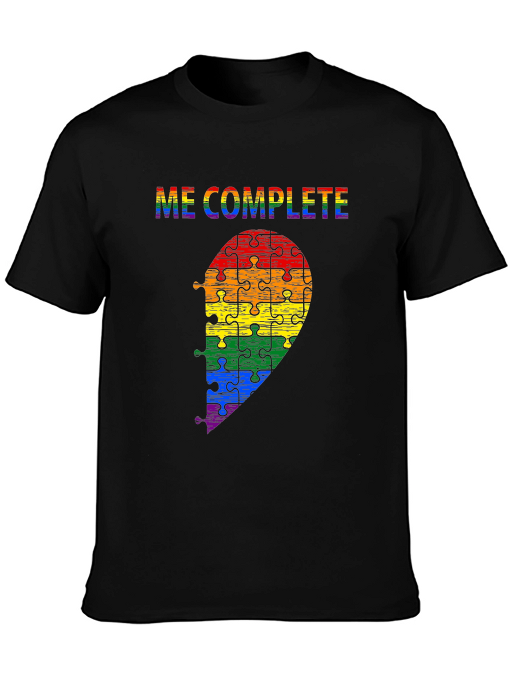 Me Complete LGBTQ Rainbow Puzzle Piece T-Shirt