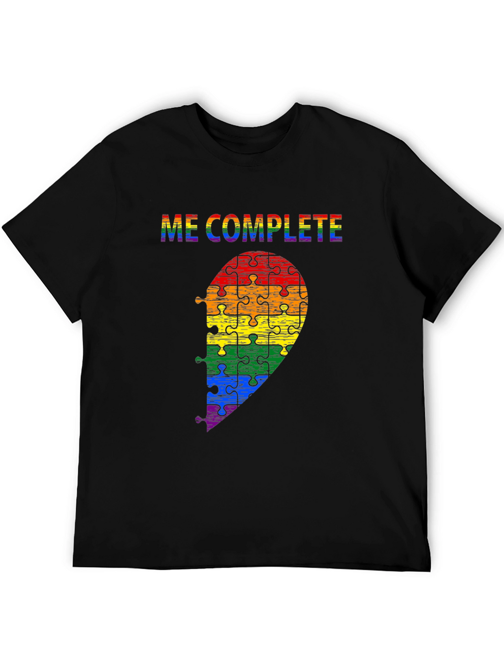Me Complete LGBTQ Rainbow Puzzle Piece T-Shirt