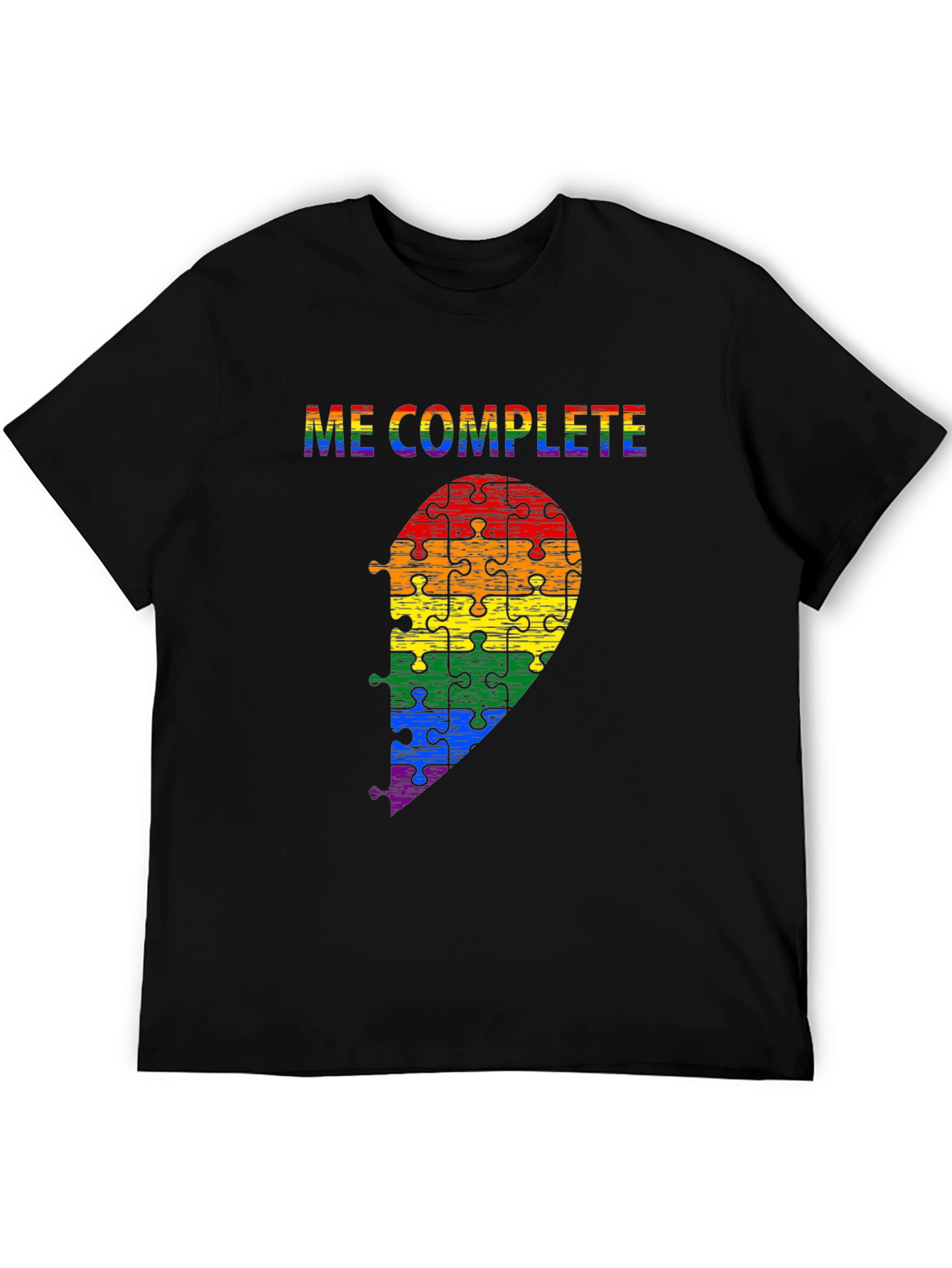 Me Complete LGBTQ Rainbow Puzzle Piece T-Shirt