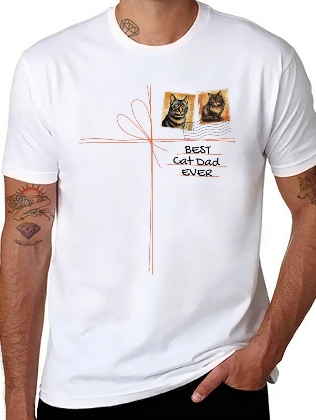 Best Cat Dad Ever Black T-Shirt