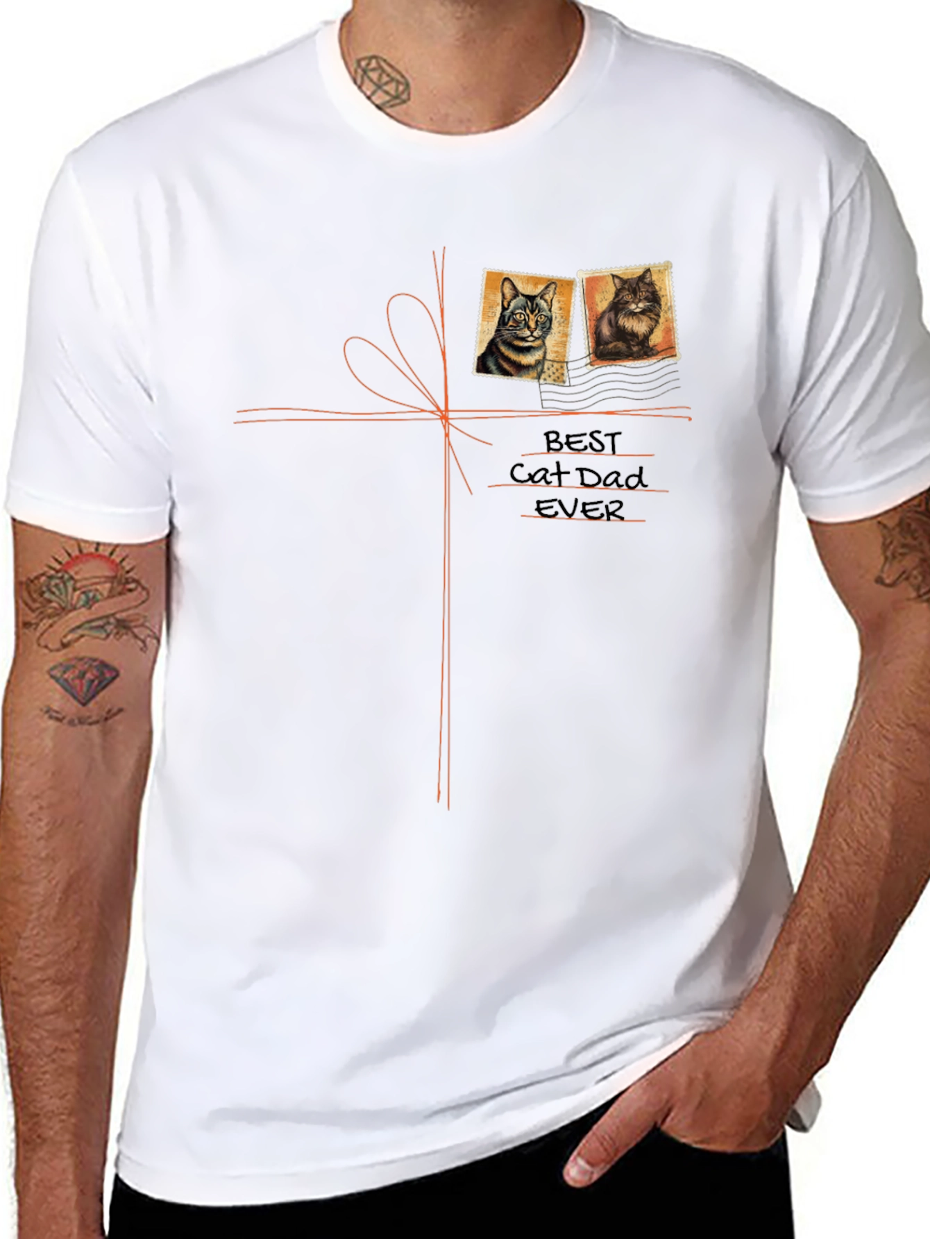 Best Cat Dad Ever Black T-Shirt