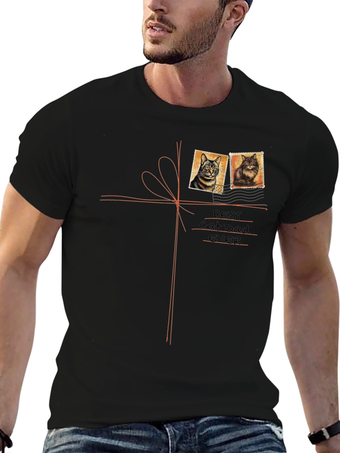 Best Cat Dad Ever Black T-Shirt