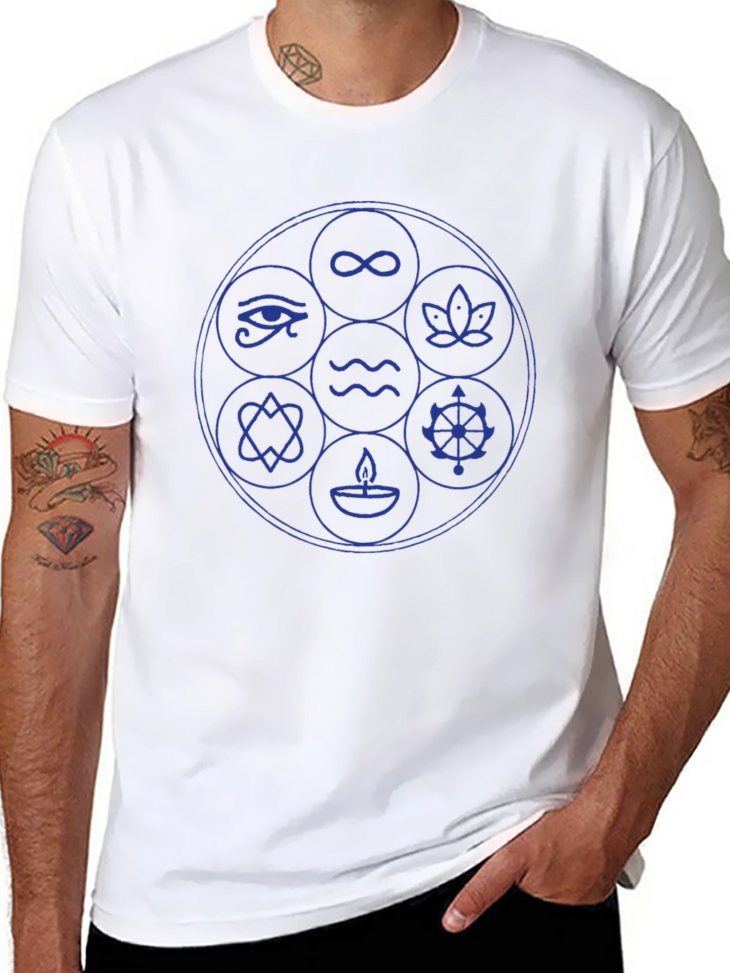 Mystic Symbols Graphic T-Shirt - Black
