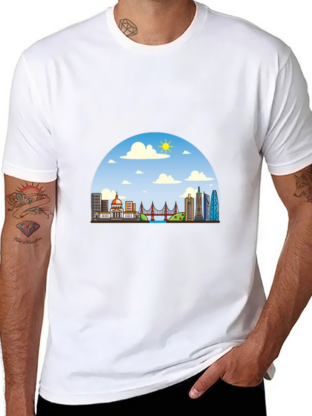 City Skyline Graphic Tee - Black
