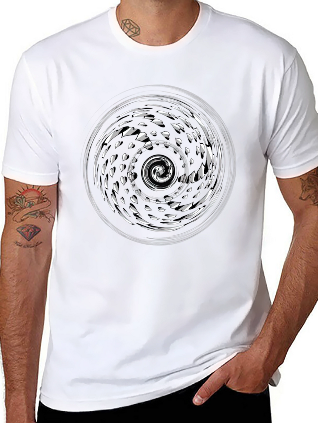 Abstract Swirl Graphic T-Shirt - Stylish Mens Tee