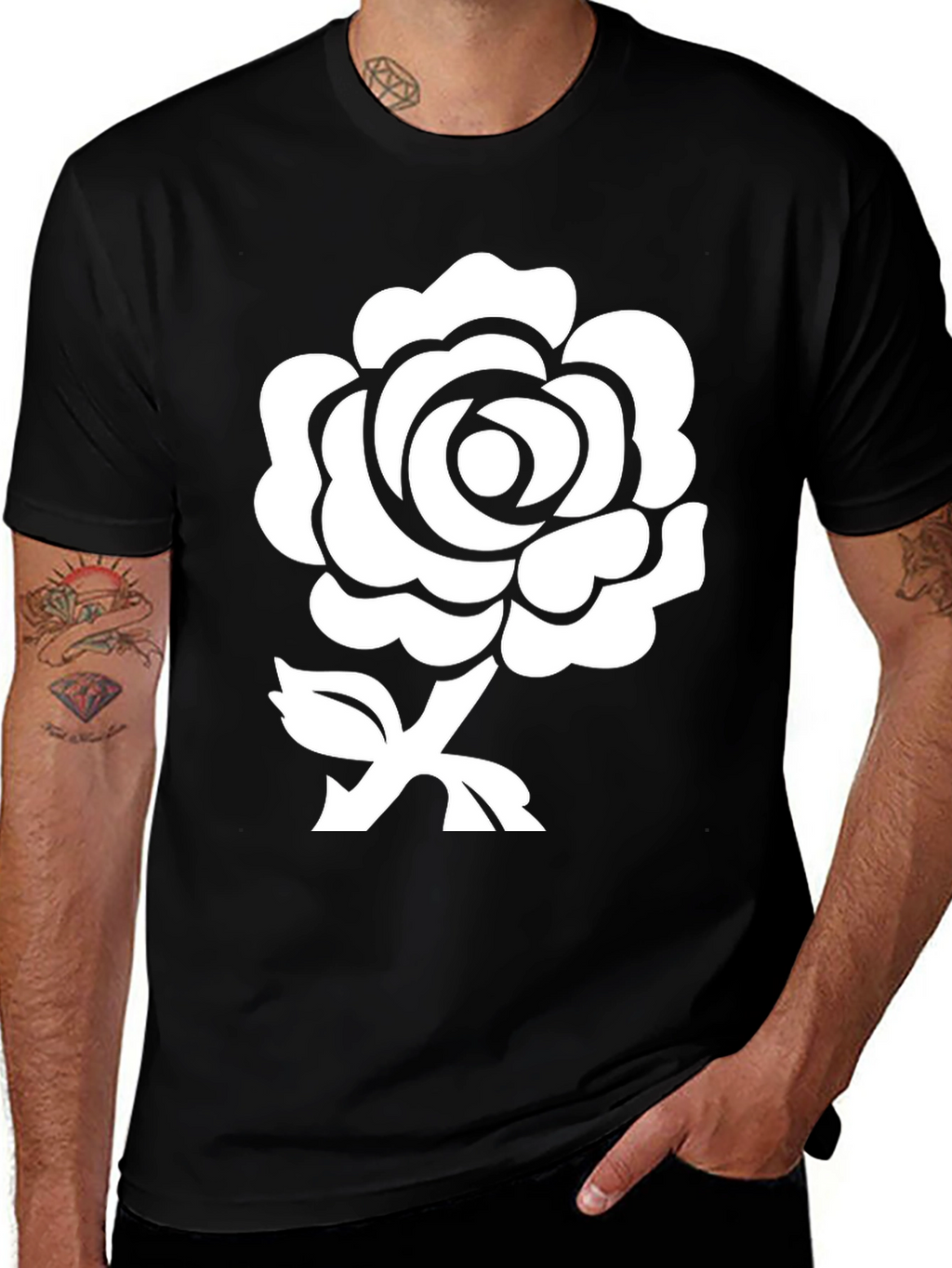 Rose Graphic Black T-Shirt