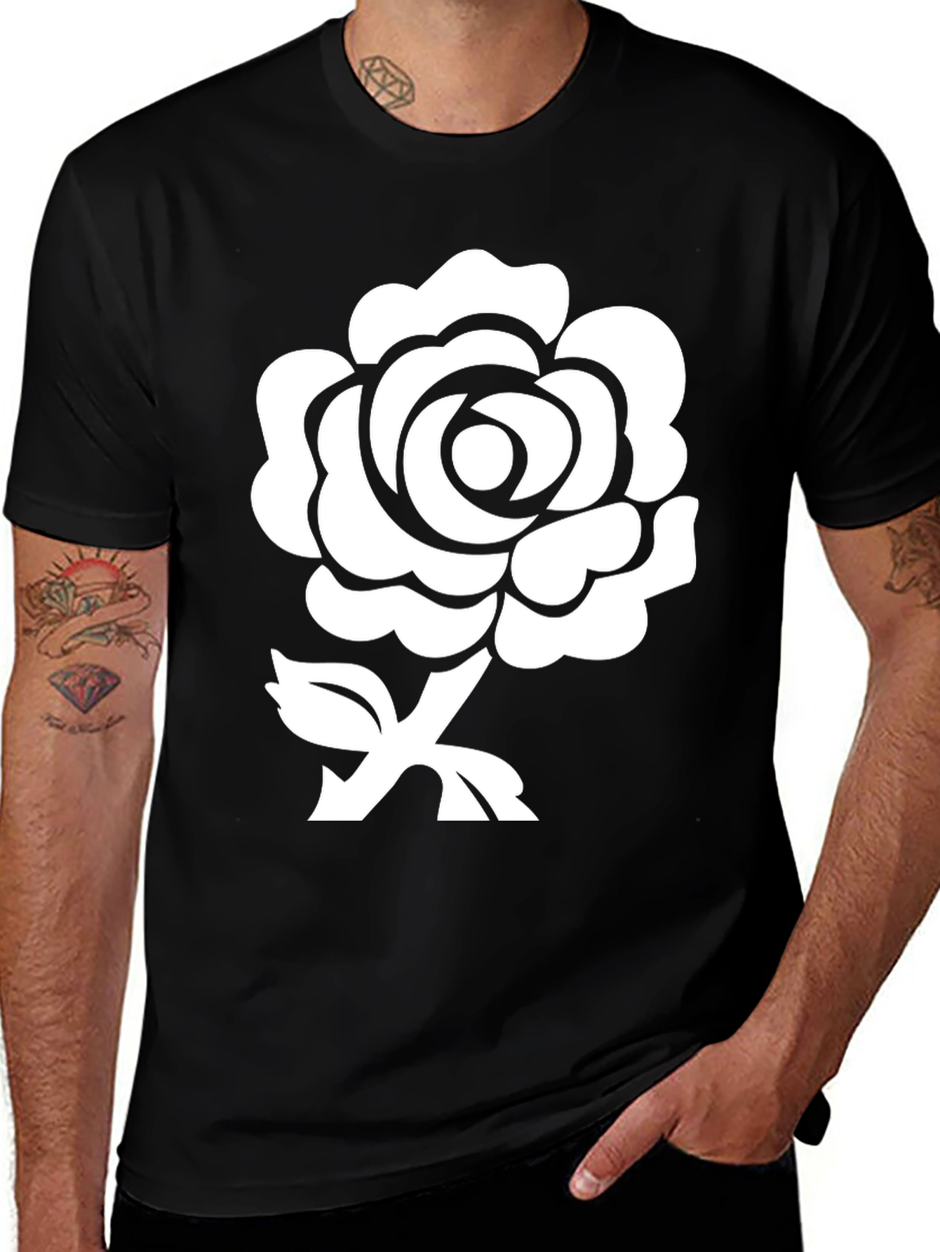 Rose Graphic Black T-Shirt