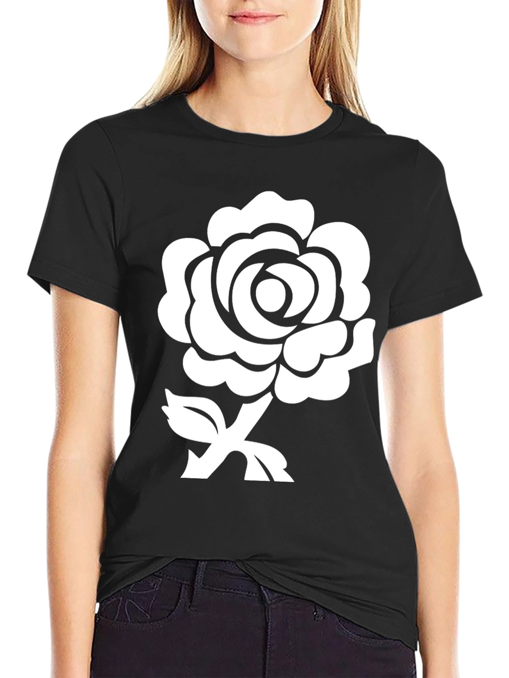 Rose Graphic Black T-Shirt