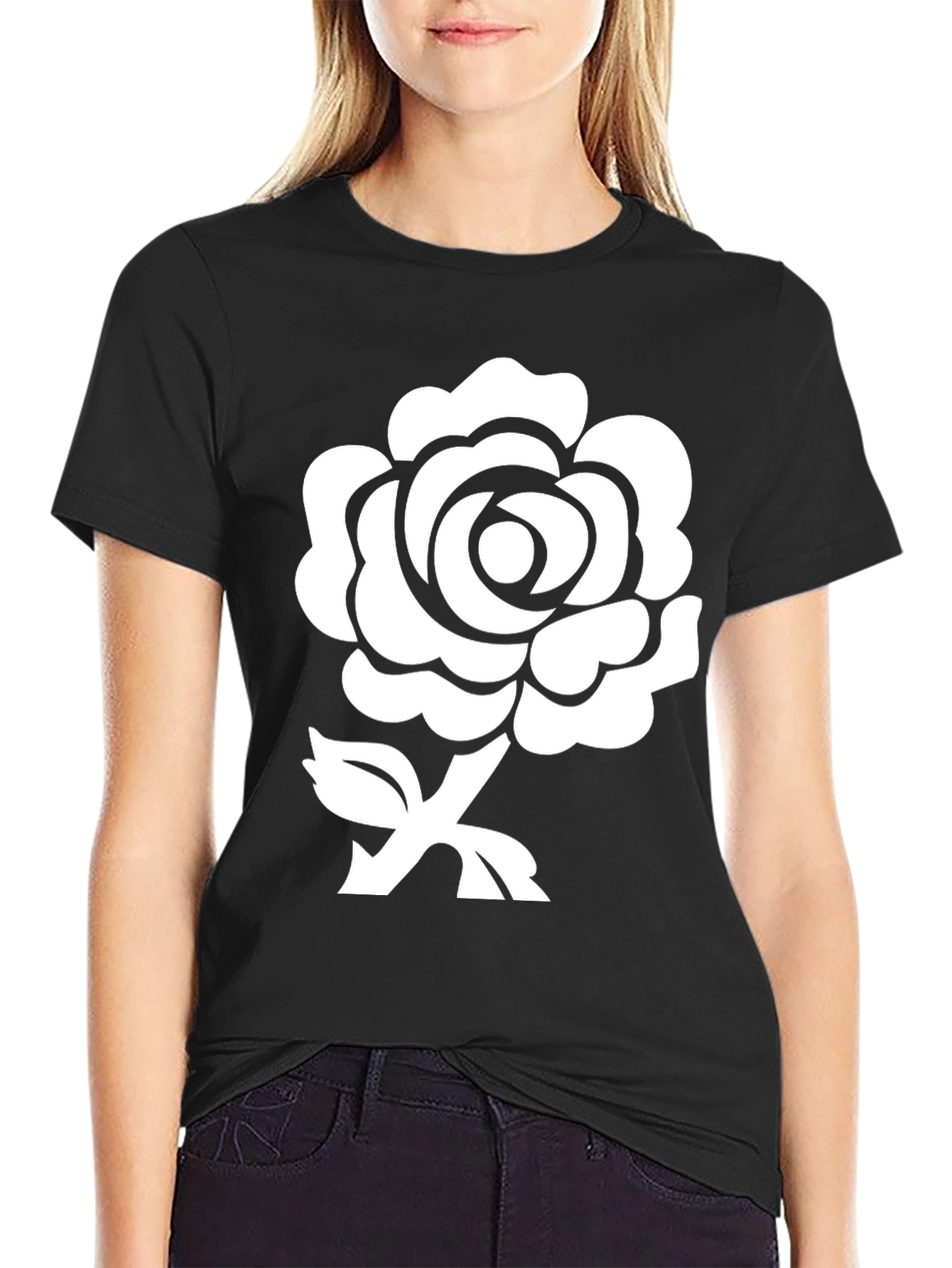 Rose Graphic Black T-Shirt