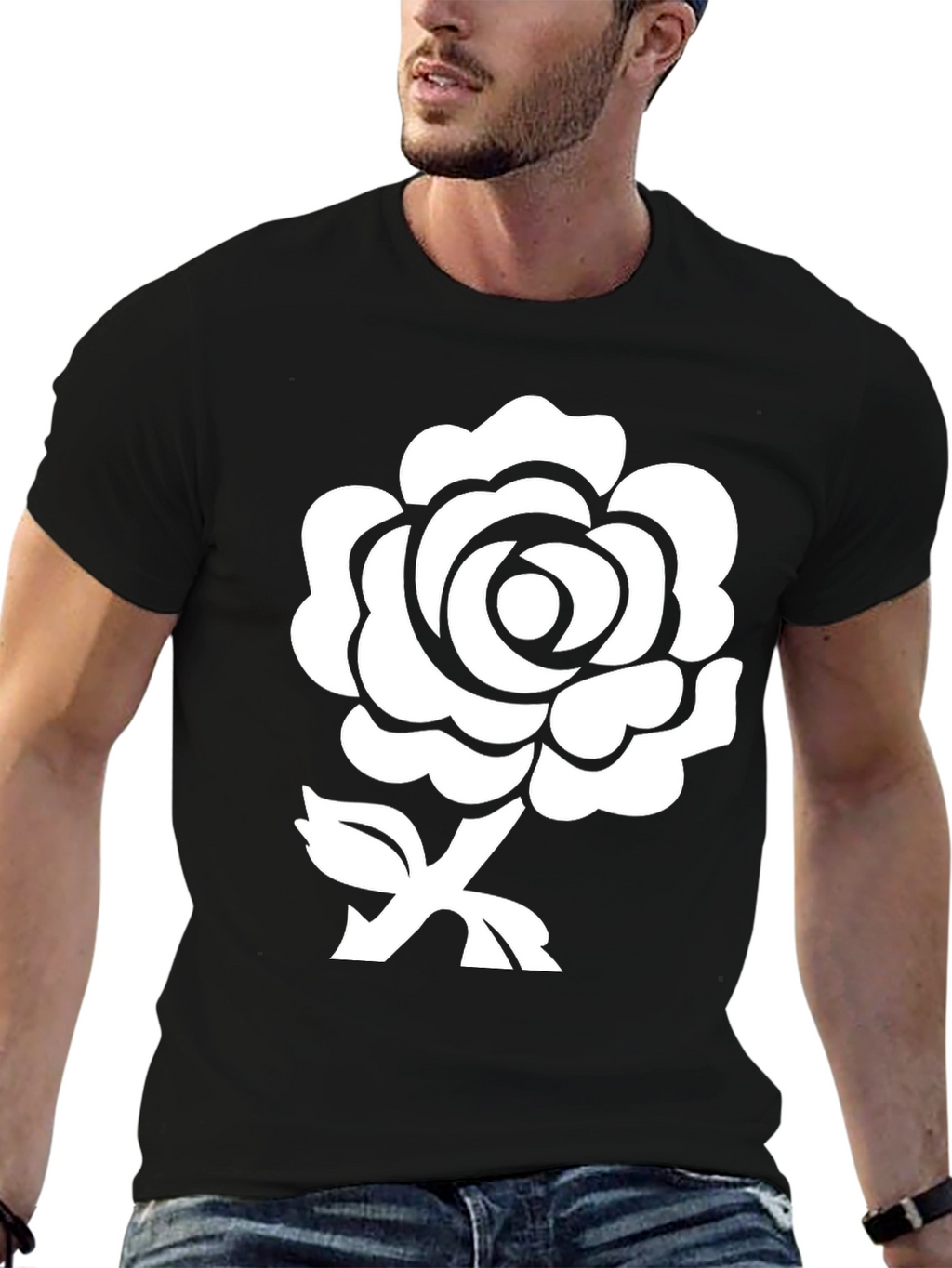 Rose Graphic Black T-Shirt