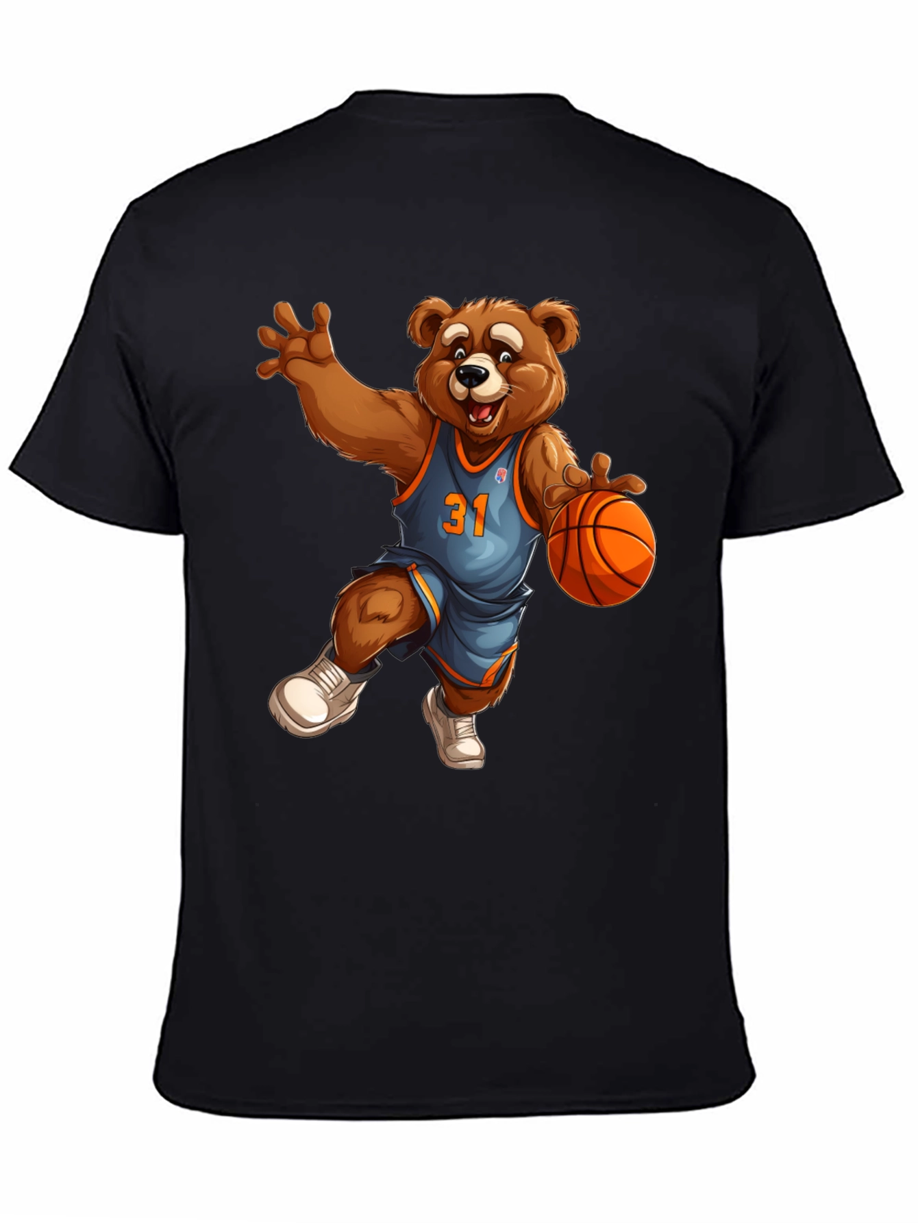 Basketball Bear Graphic Tee - Cool Cartoon Design