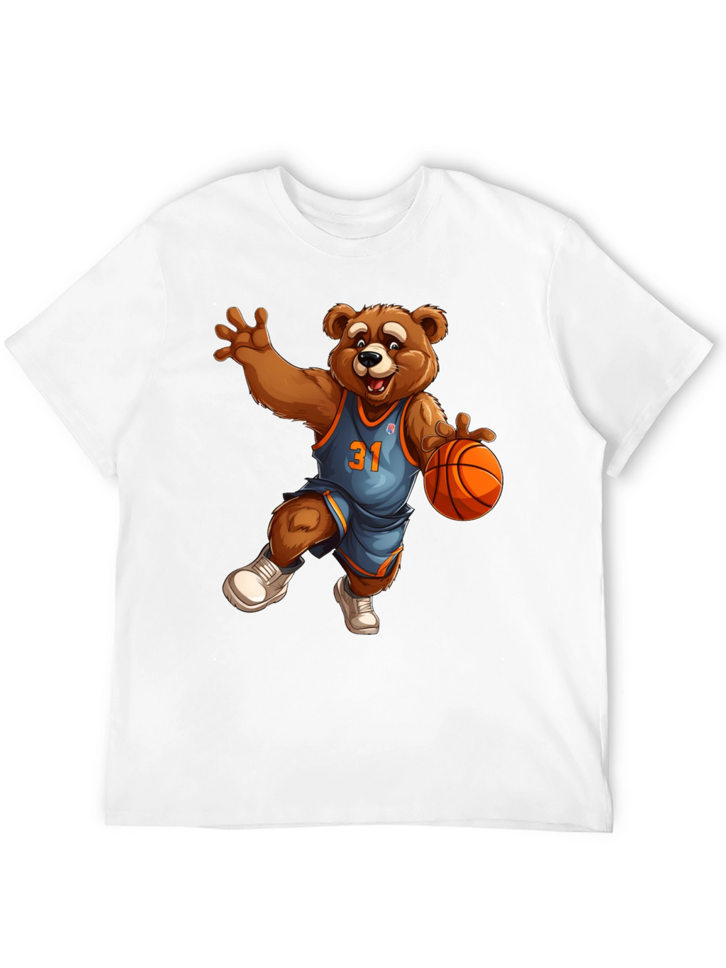 Basketball Bear Graphic Tee - Cool Cartoon Design