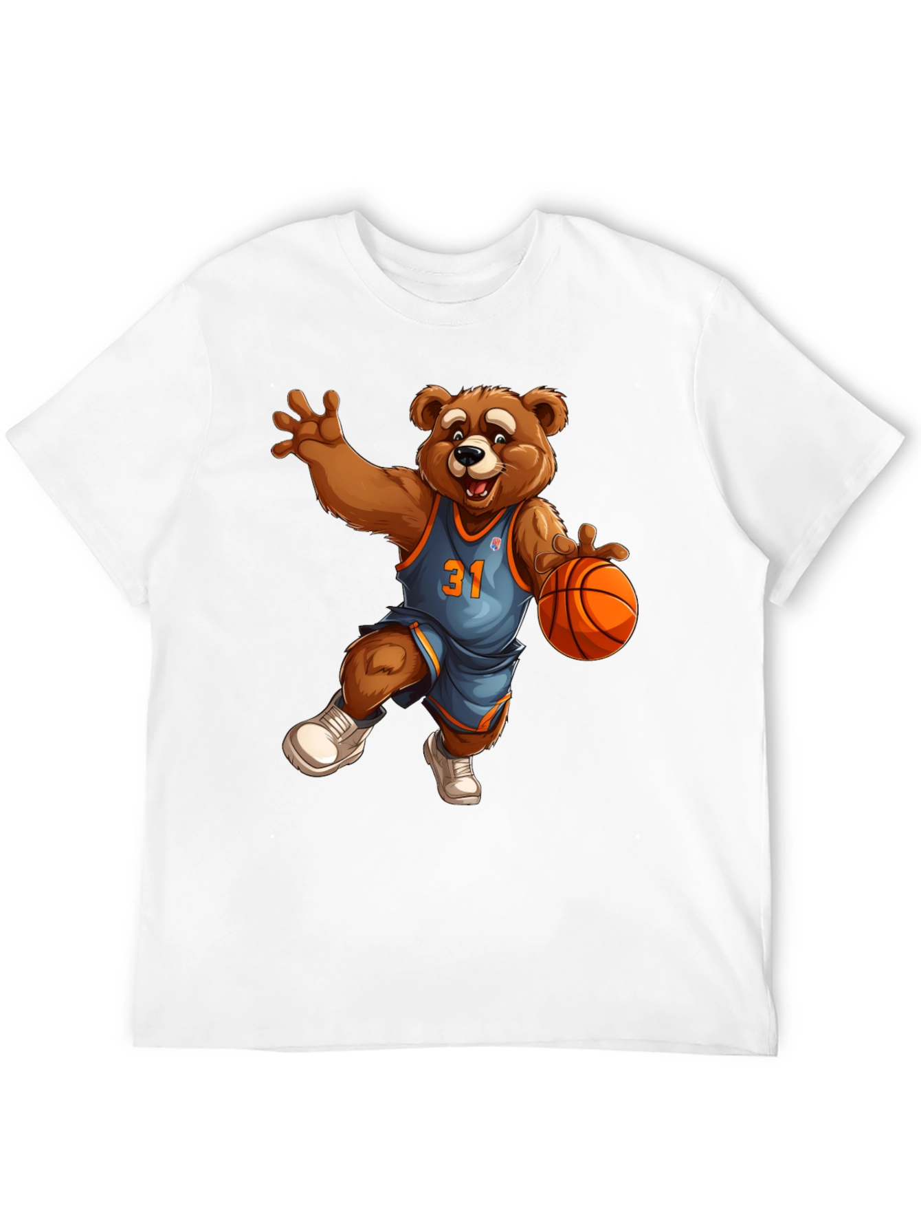 Basketball Bear Graphic Tee - Cool Cartoon Design