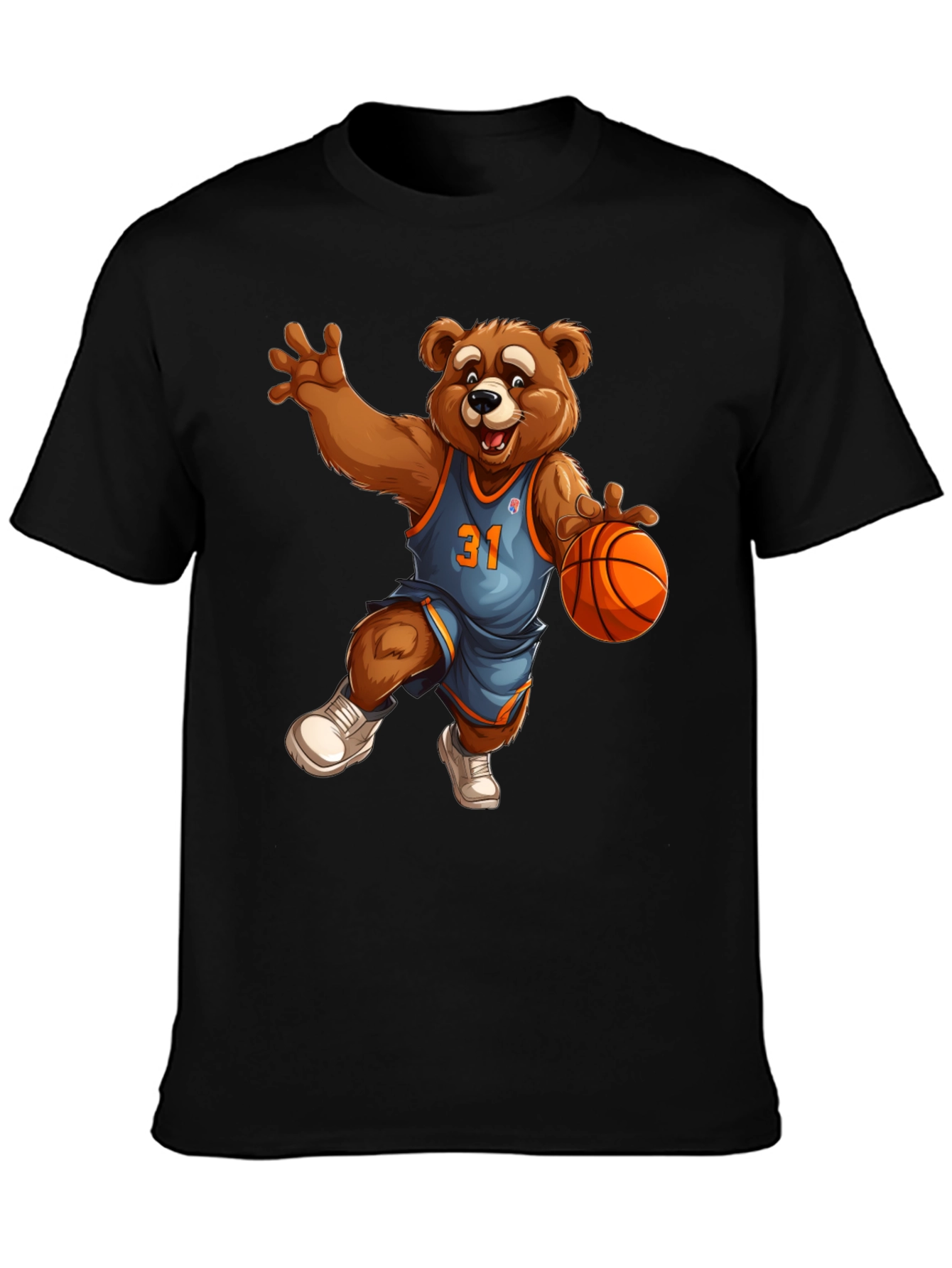 Basketball Bear Graphic Tee - Cool Cartoon Design